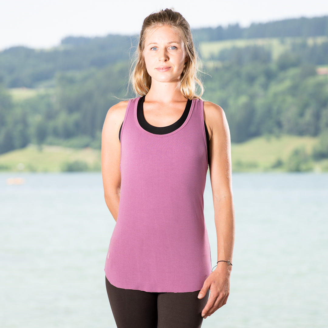 Yoga Shirt Damen aus Bambus Faser - Klassik Top Lavender