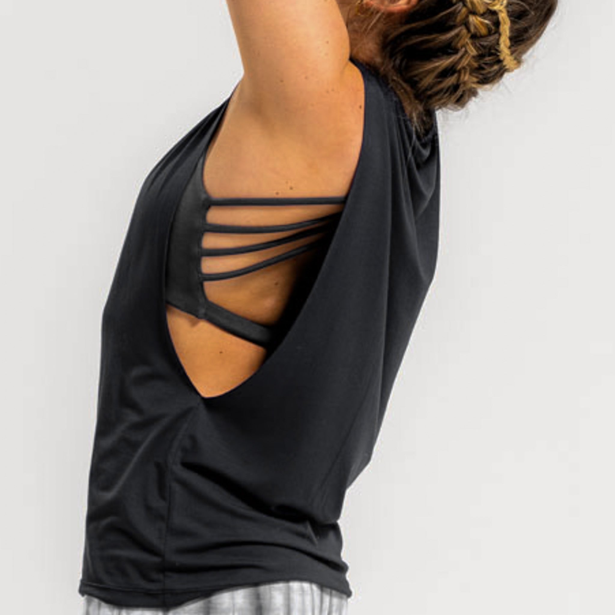 Yoga Shirt Damen aus Bambus Faser - Sneaky Top Black NEU