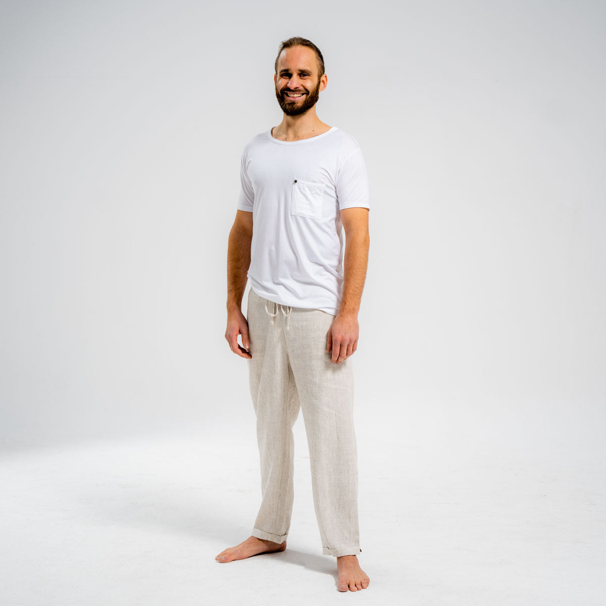 Yoga Shirt Herren aus Eukalyptus Mix - Weiss