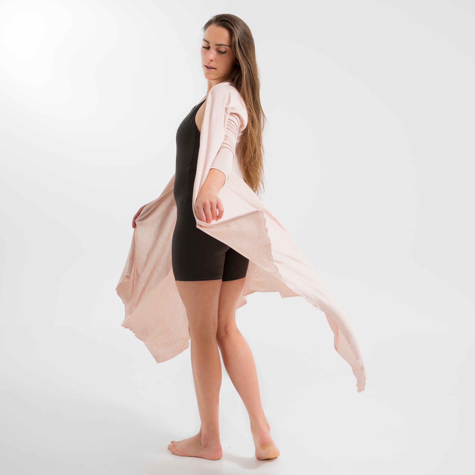 Yoga Jacke Damen aus Bambus Faser - Goddess Cape Dusty Rosé