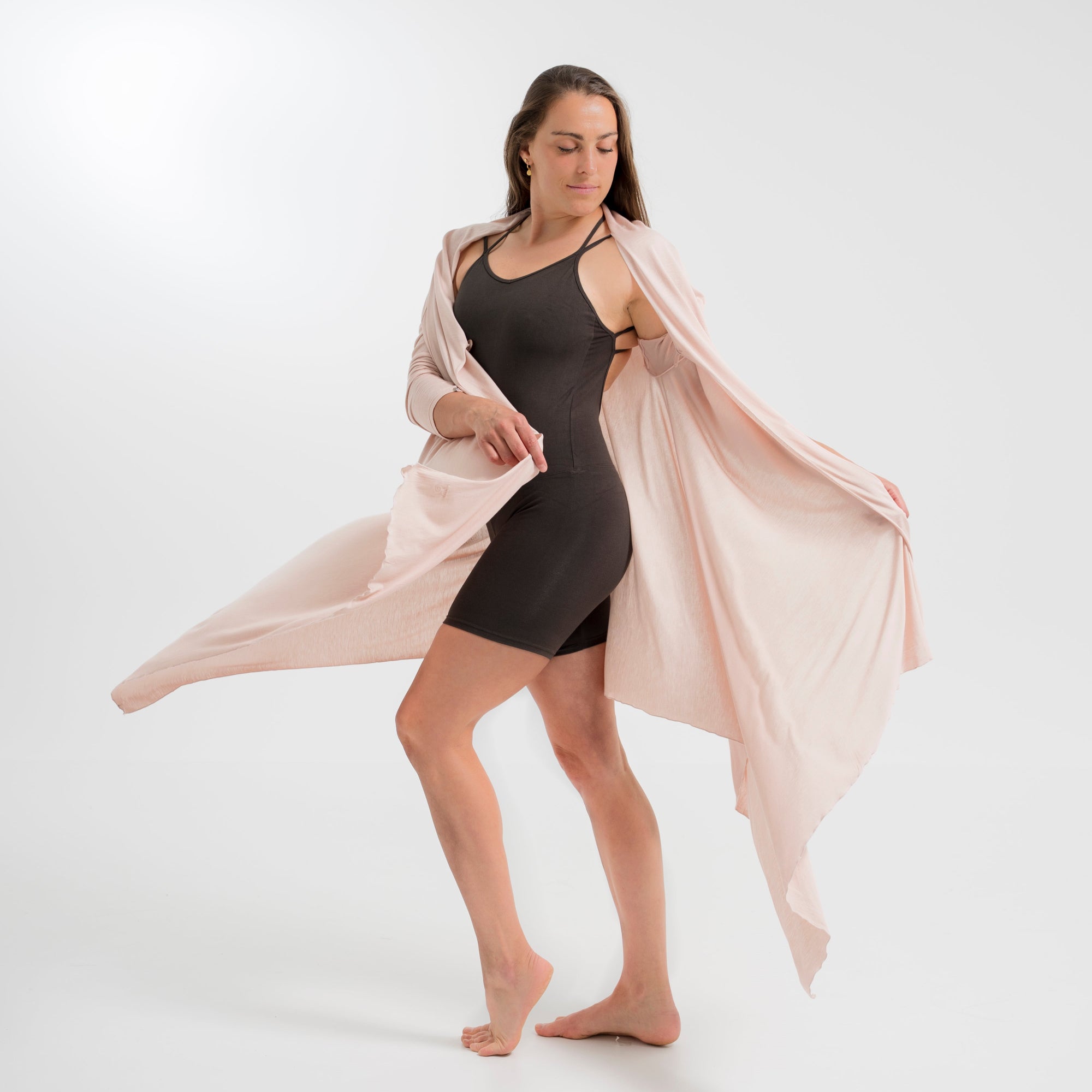 Yoga Jacke Damen aus Bambus Faser - Goddess Cape Dusty Rosé