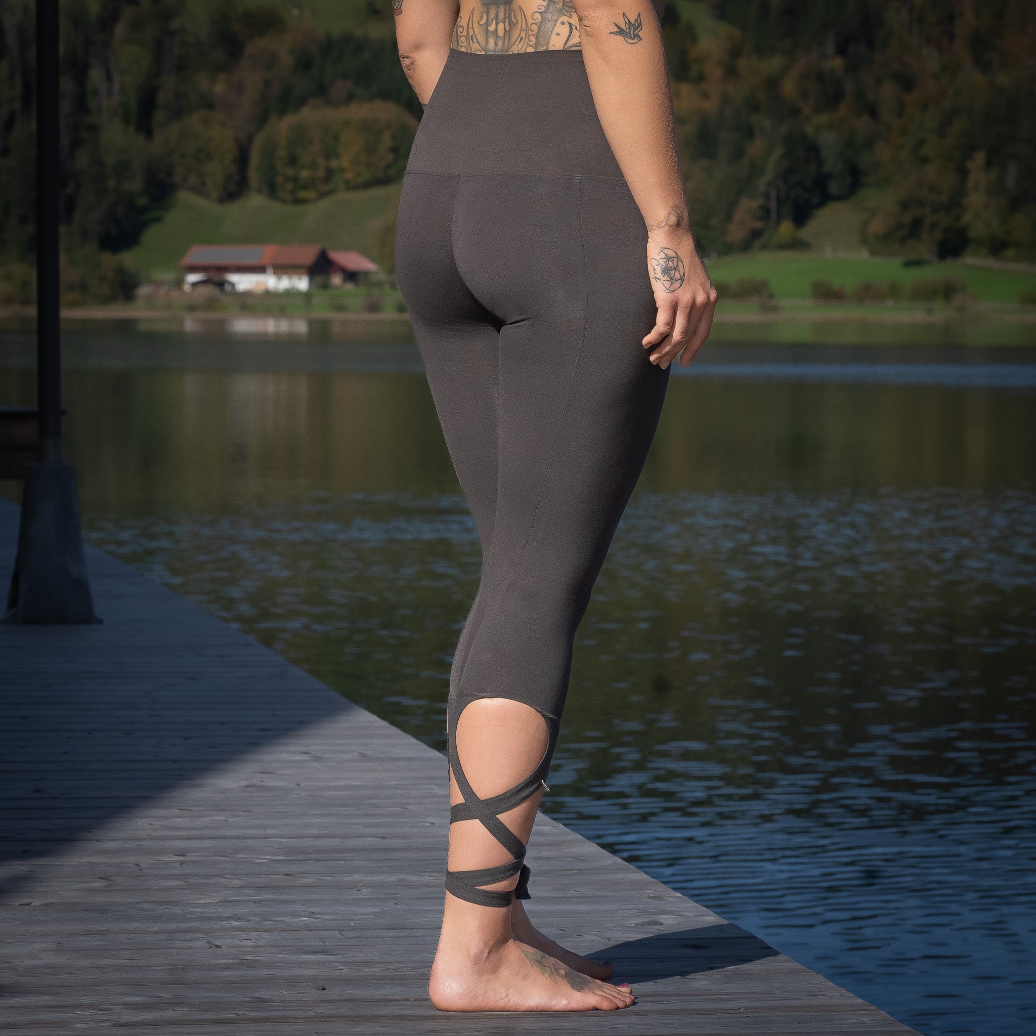 Yoga Leggings Damen aus Bambus Mix - Loop Salty Chocolate (Standard Material)