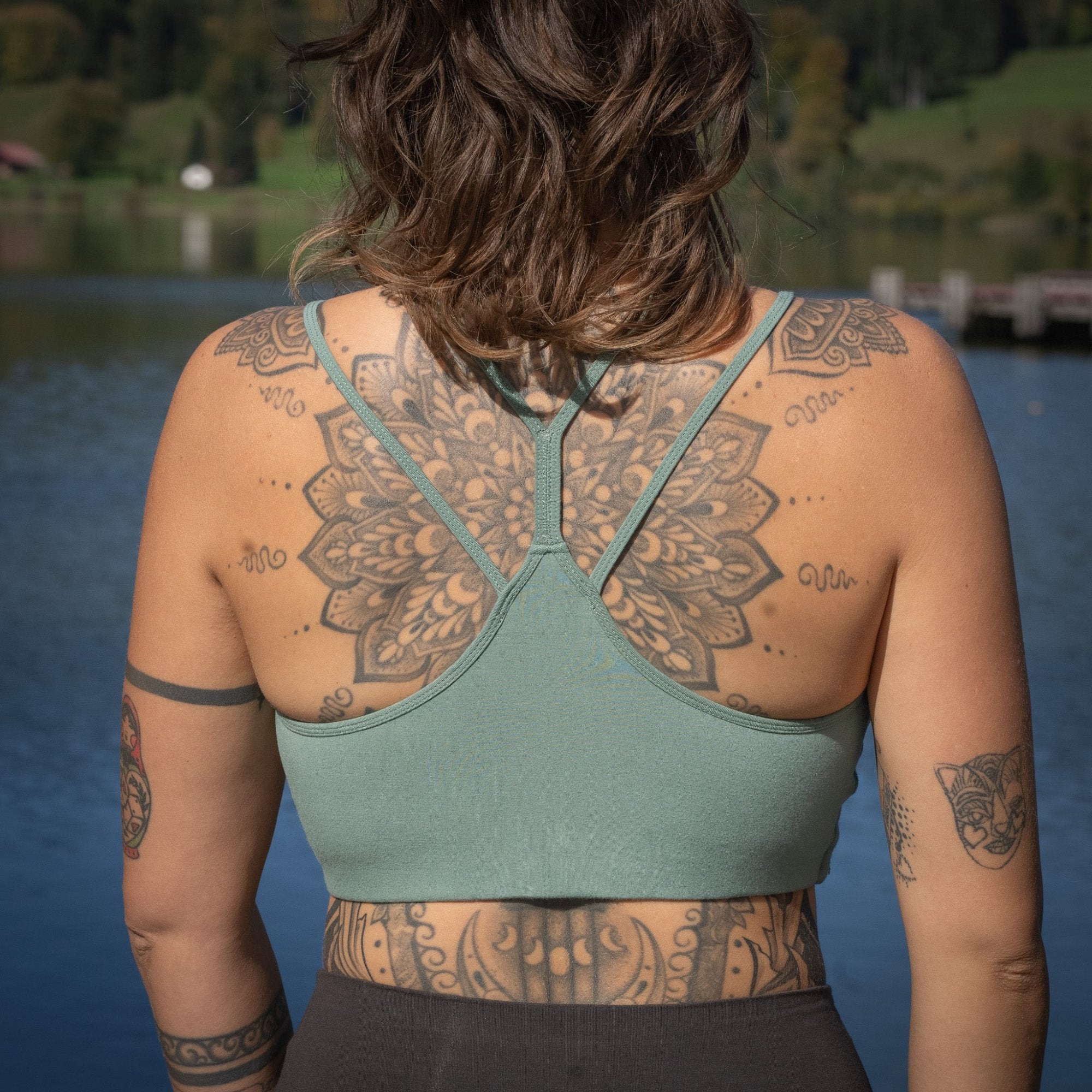 Yoga bra made of bamboo mix - Comfy Bra Sage NEW