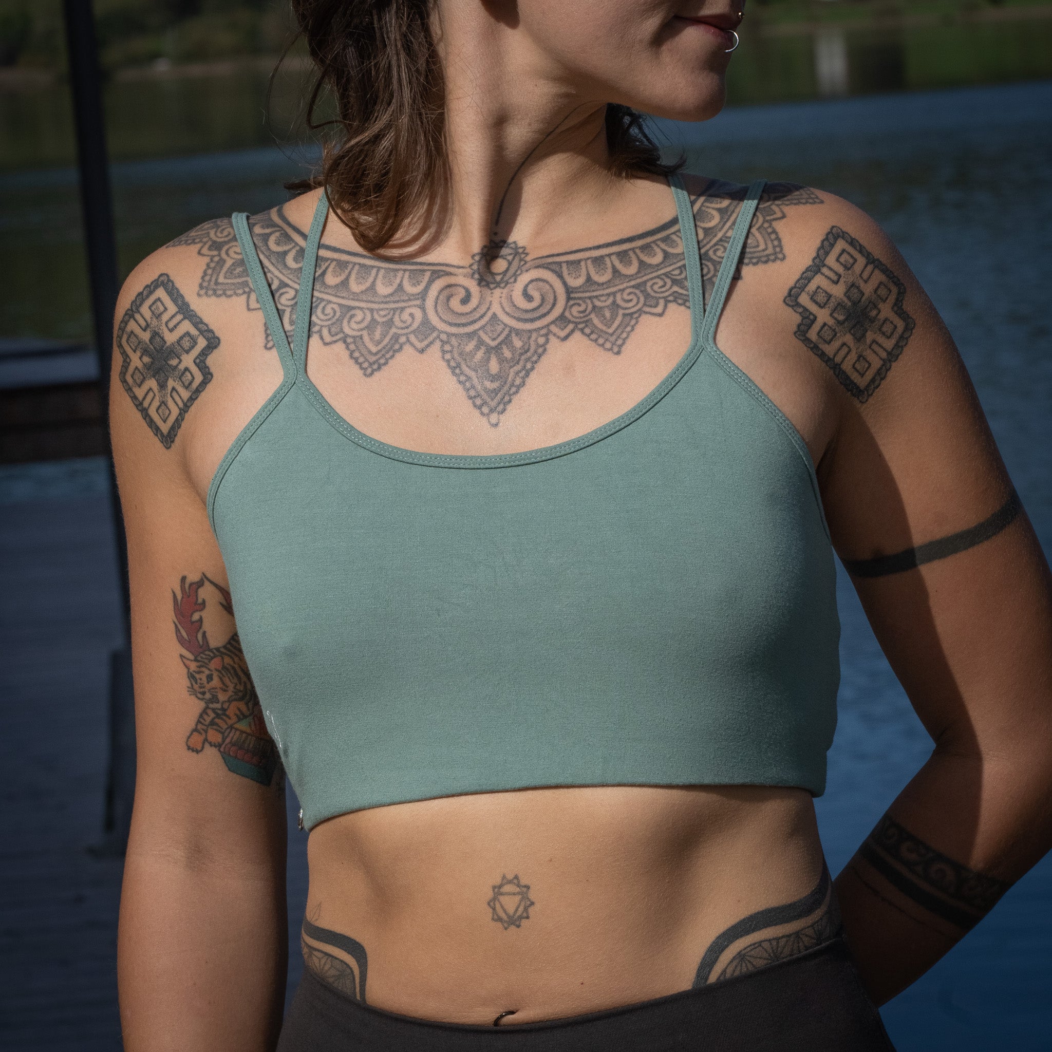 Yoga bra made of bamboo mix - Comfy Bra Sage NEW