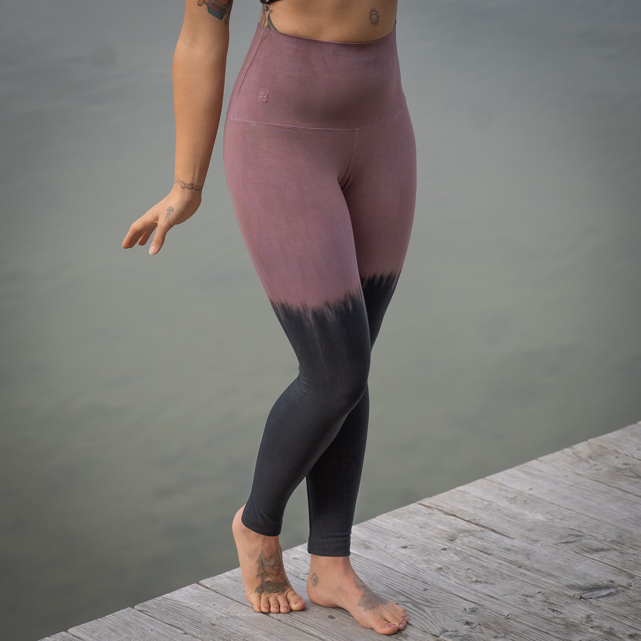 Women's Bamboo Blend Yoga Leggings - Overknee Eggplant !LIMITED EDITION! (Standard Material)