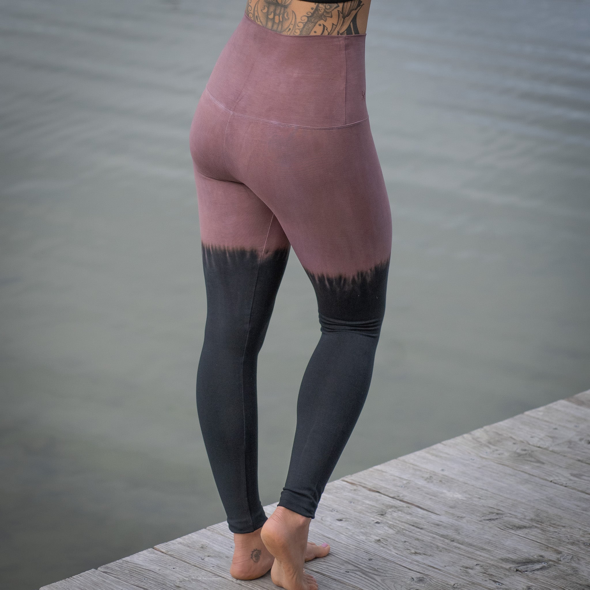Women's Bamboo Blend Yoga Leggings - Overknee Eggplant !LIMITED EDITION! (Standard Material)