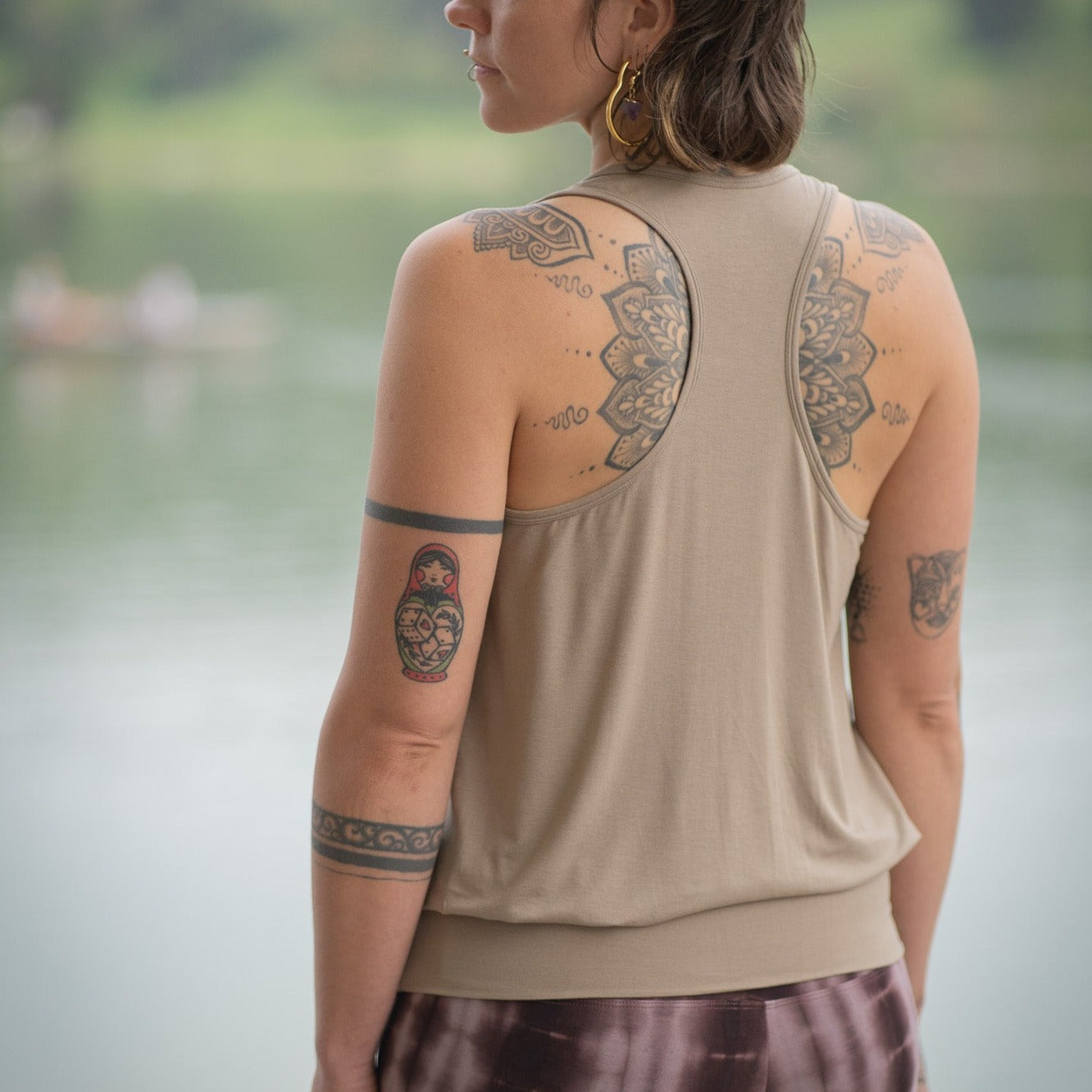 Yoga Top Women made of Bamboo Fiber - Cute Shirt Cappuccino