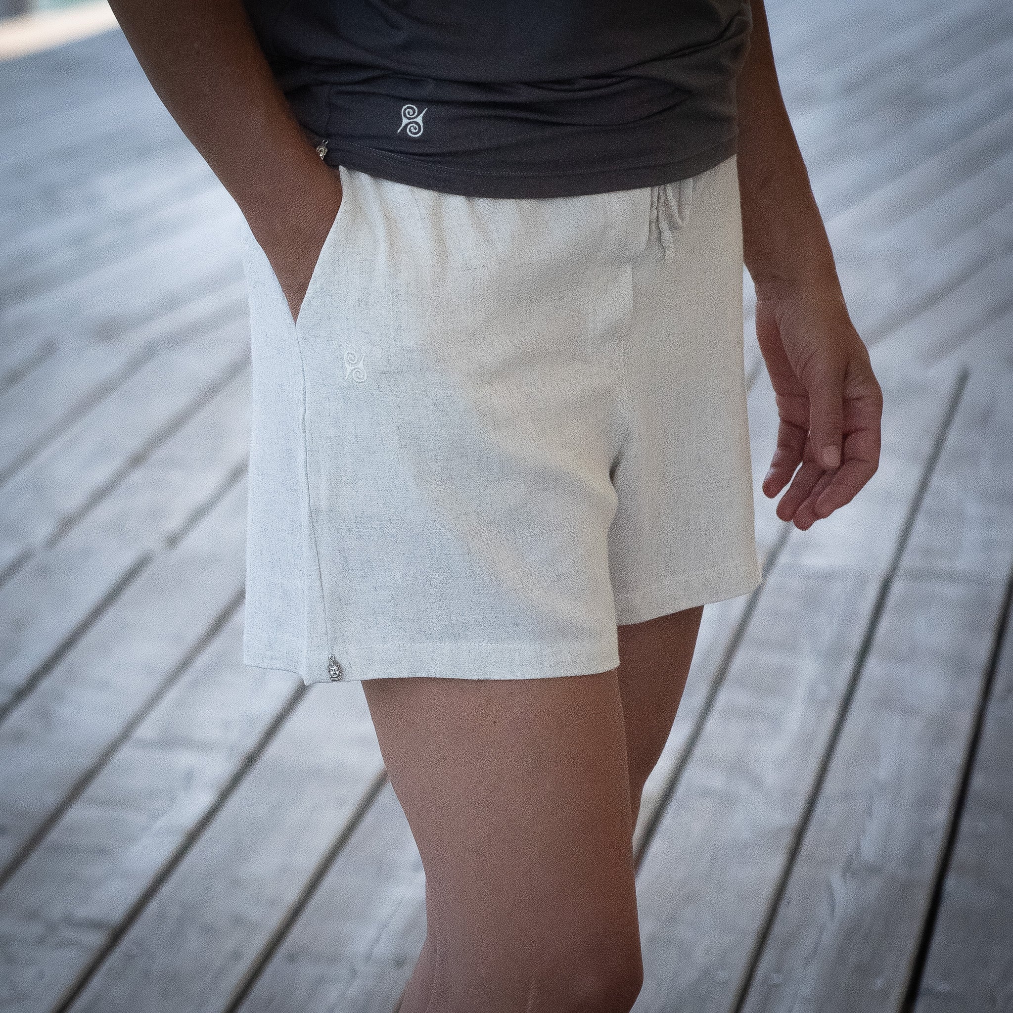 Linen trousers women short - Evermore natural white