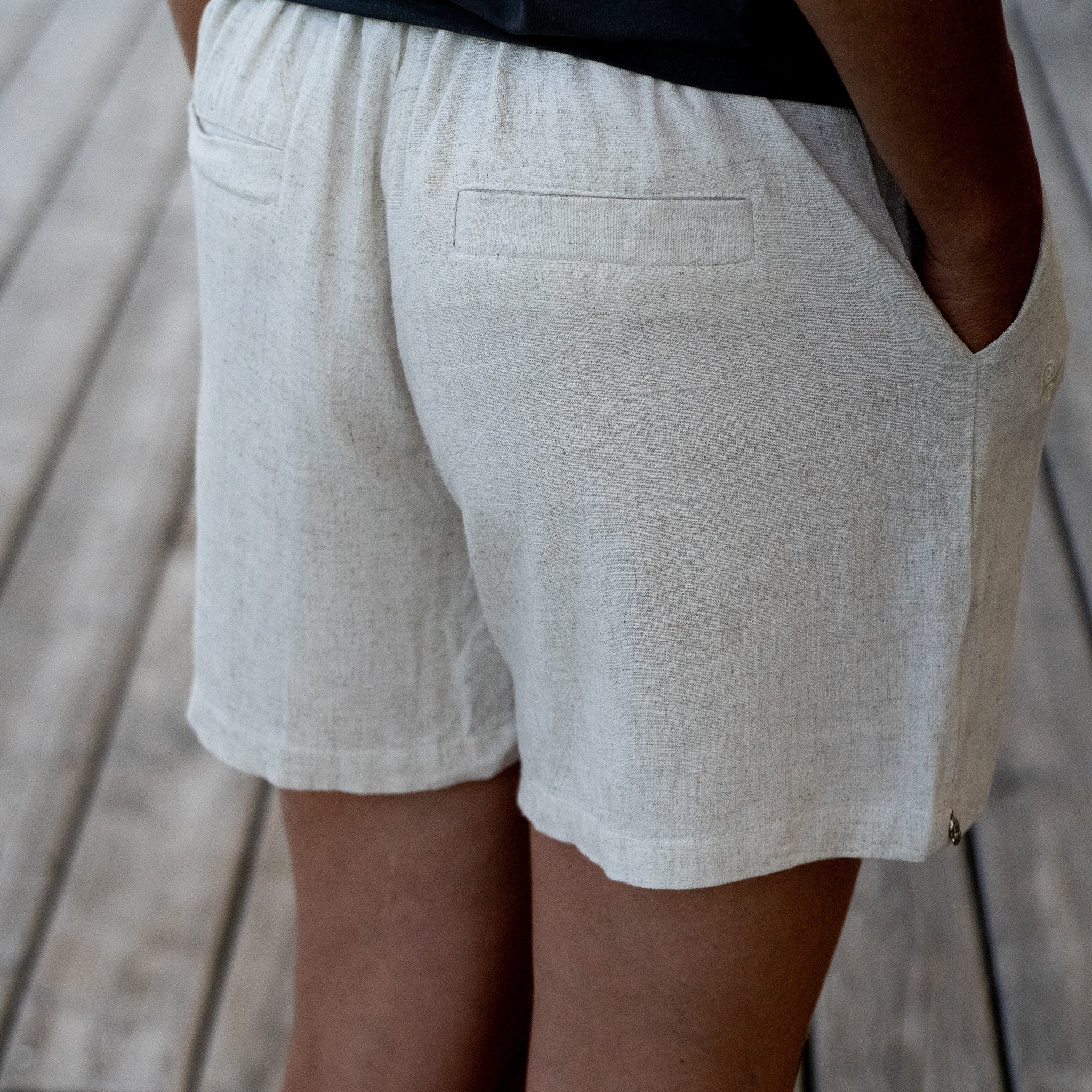 Linen trousers women short - Evermore natural white