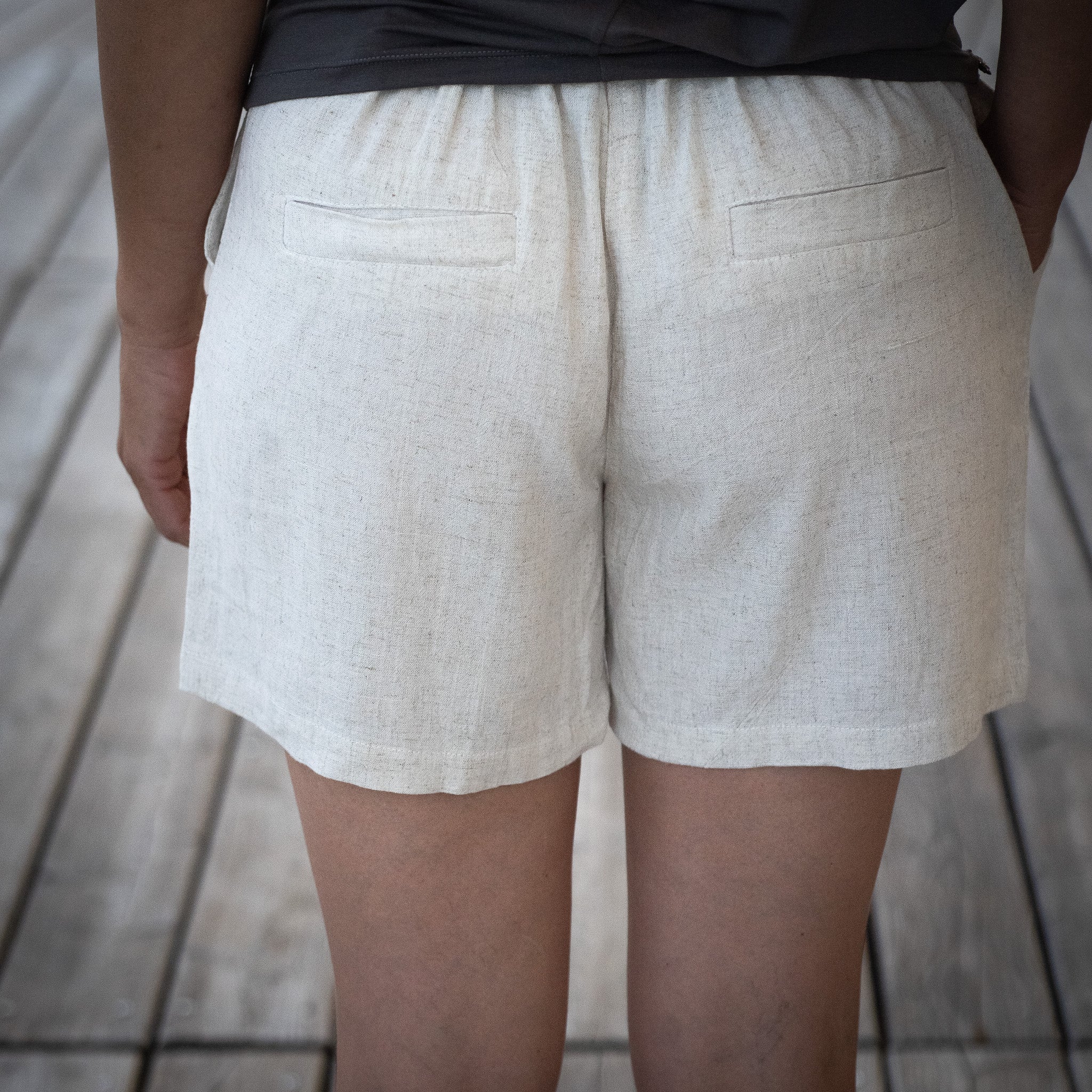 Linen trousers women short - Evermore natural white