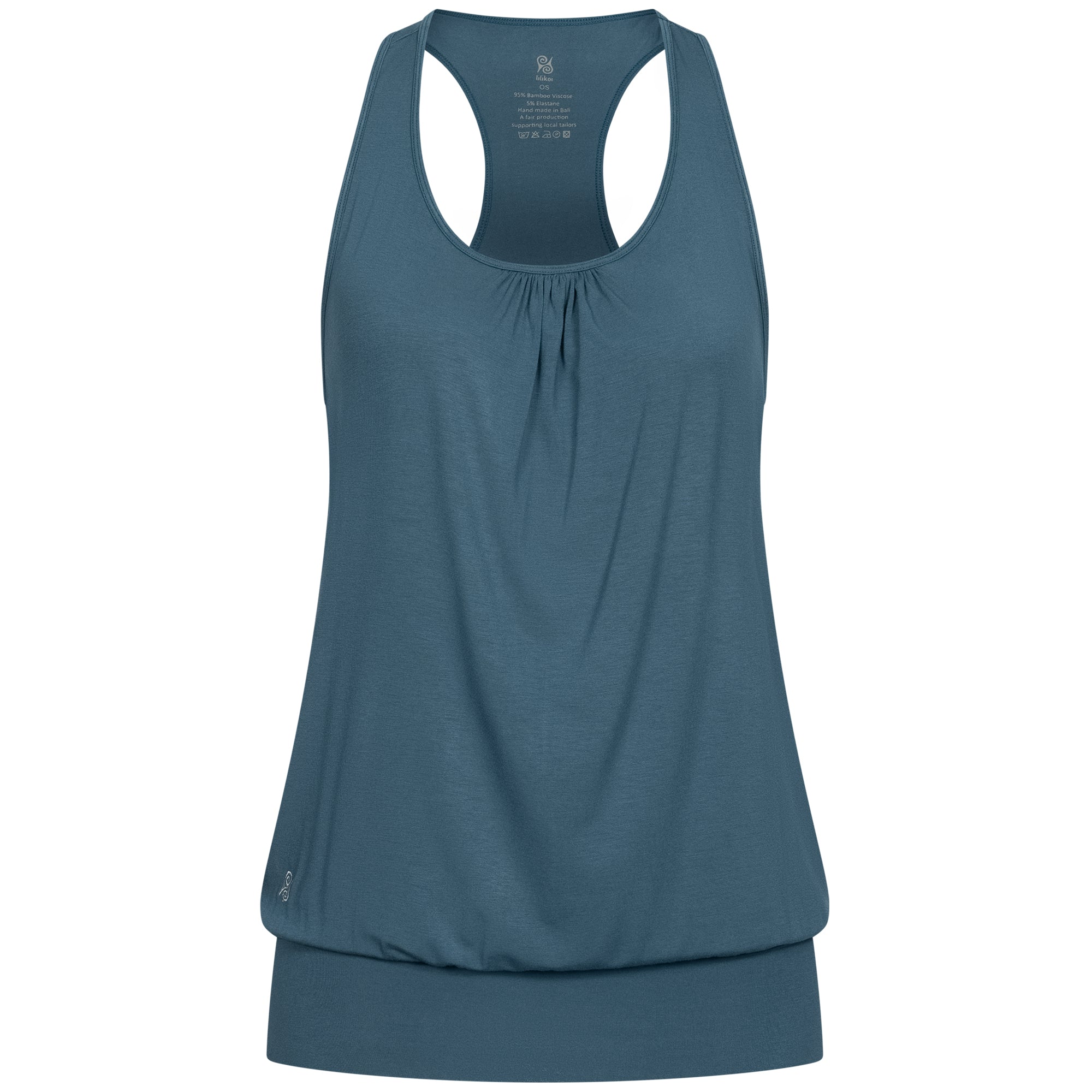 Yoga top for women made of bamboo fiber - Cute Shirt Petrol