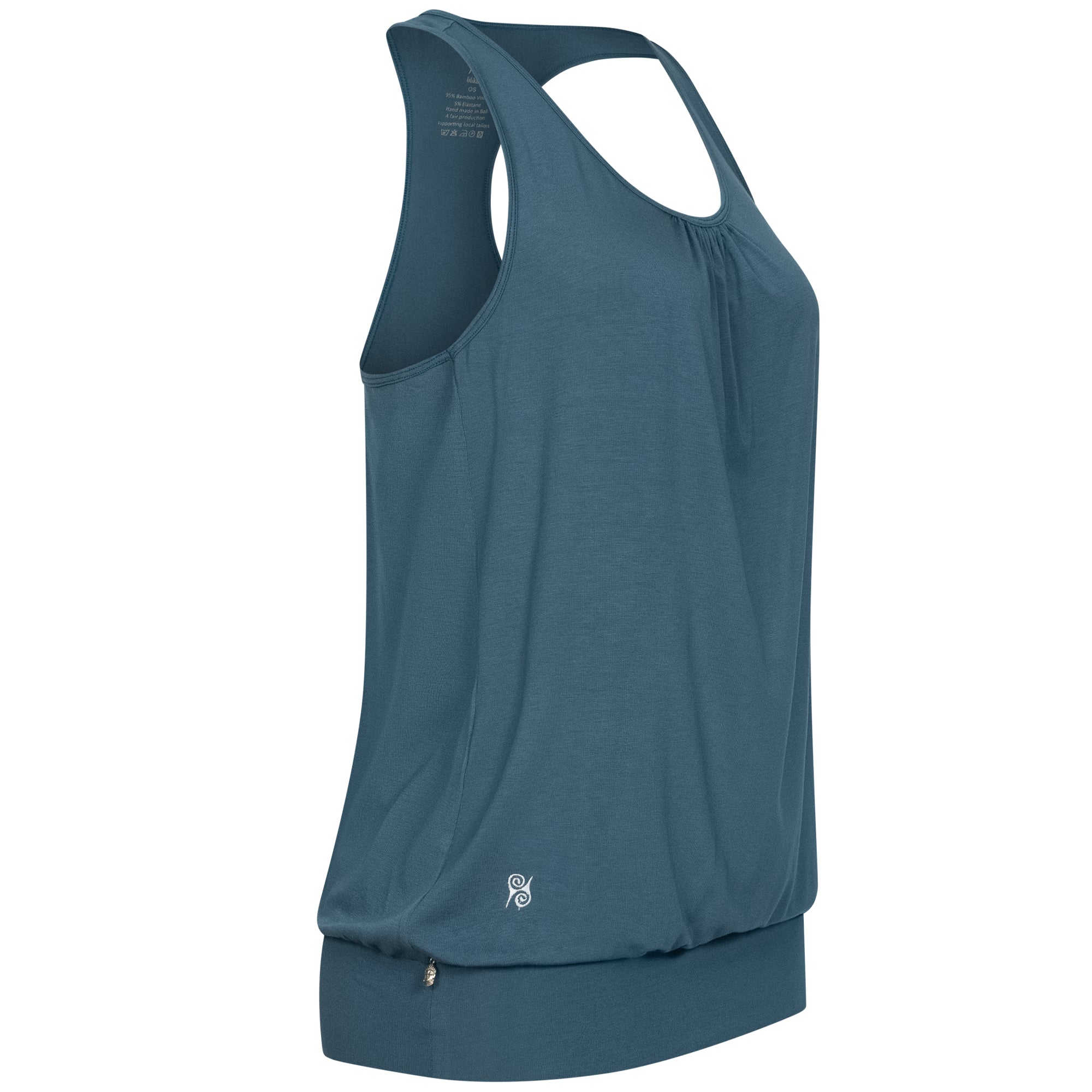 Yoga top for women made of bamboo fiber - Cute Shirt Petrol