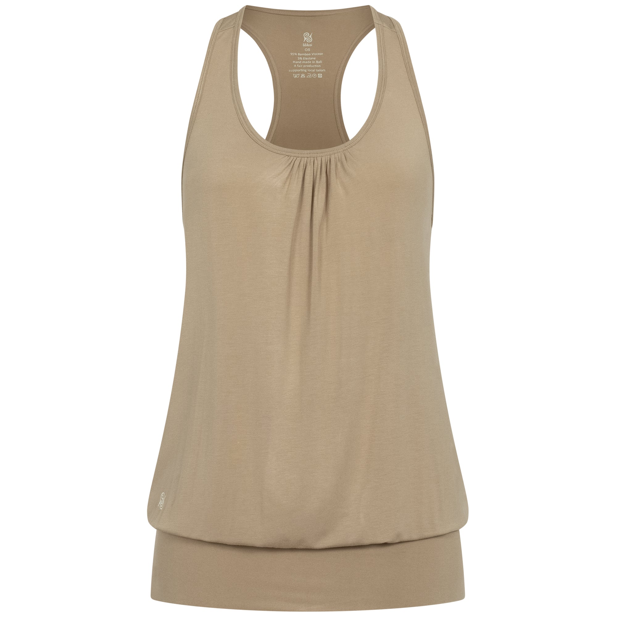 Yoga Top Women made of Bamboo Fiber - Cute Shirt Cappuccino