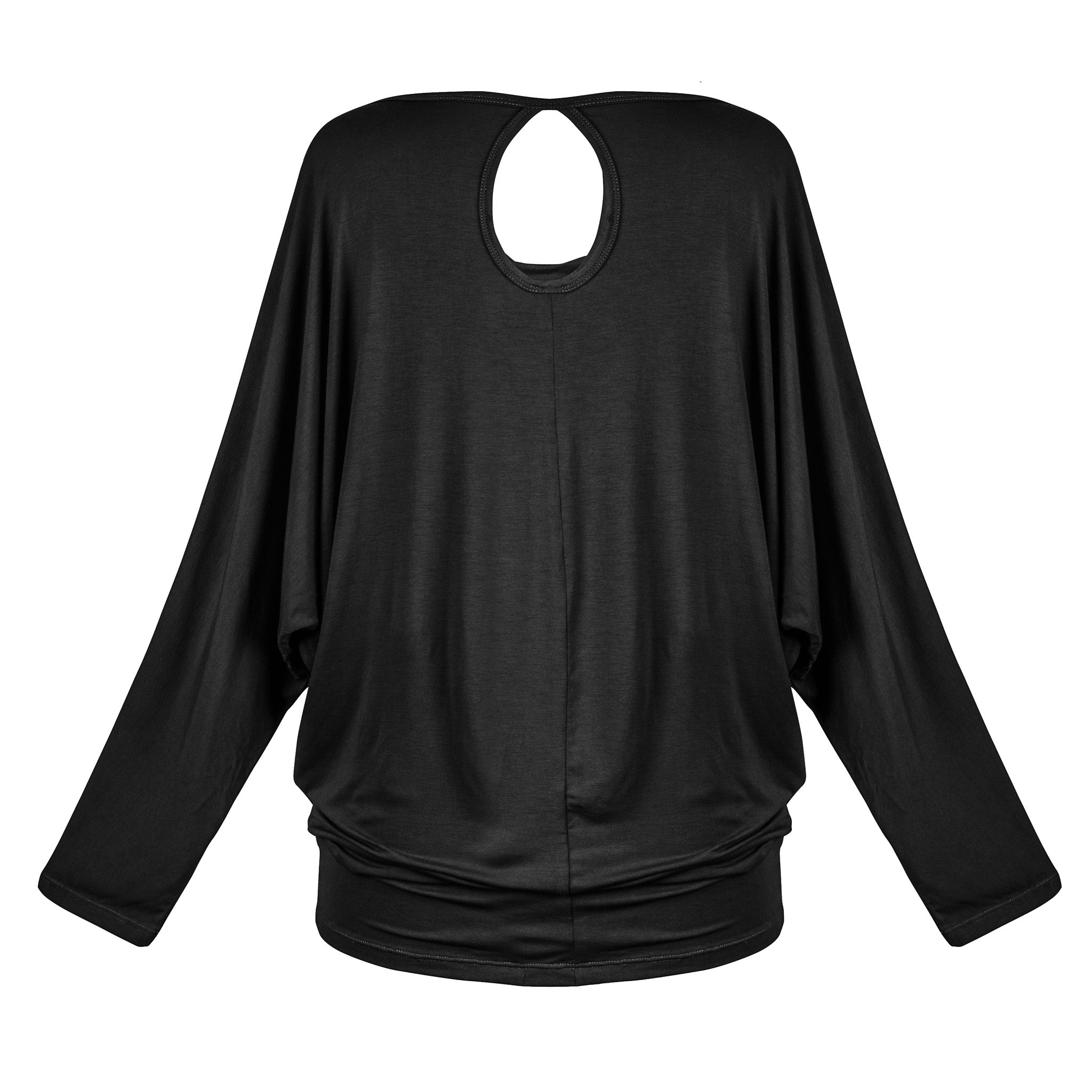 Yoga Shirt Damen aus Bambus Mix - Waterfall Top Long Black