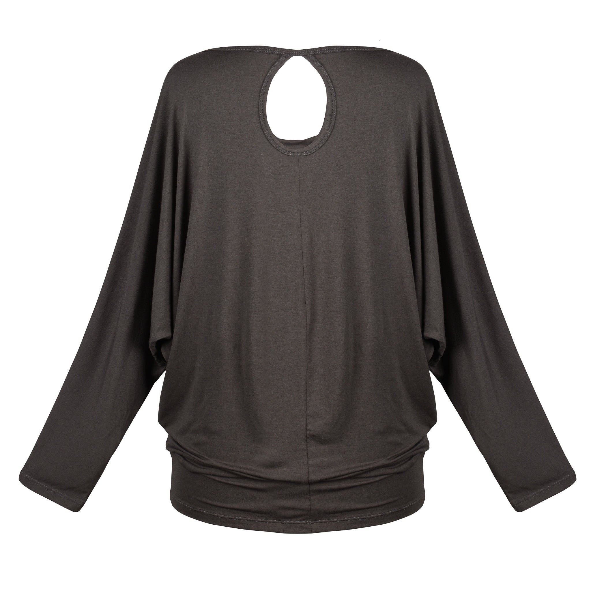 Yoga Shirt Damen aus Bambus Mix - Waterfall Top Long Salty Chocolate