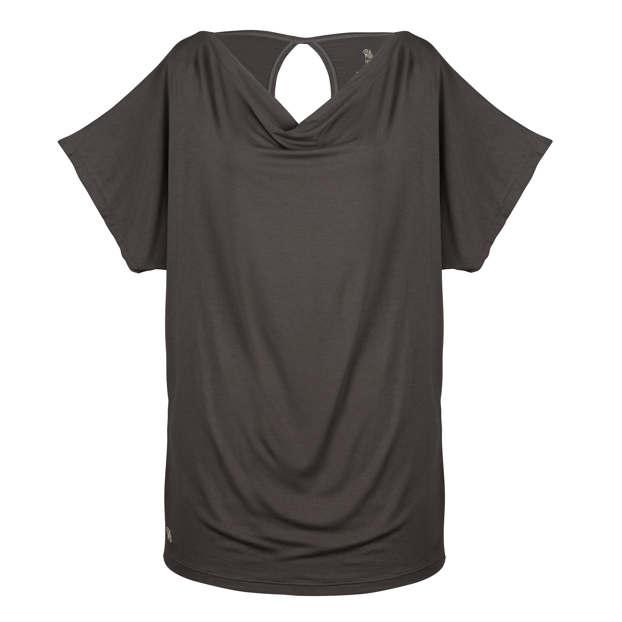 Yoga Shirt Women made of Bamboo Mix - Waterfall Top short Grey NEW