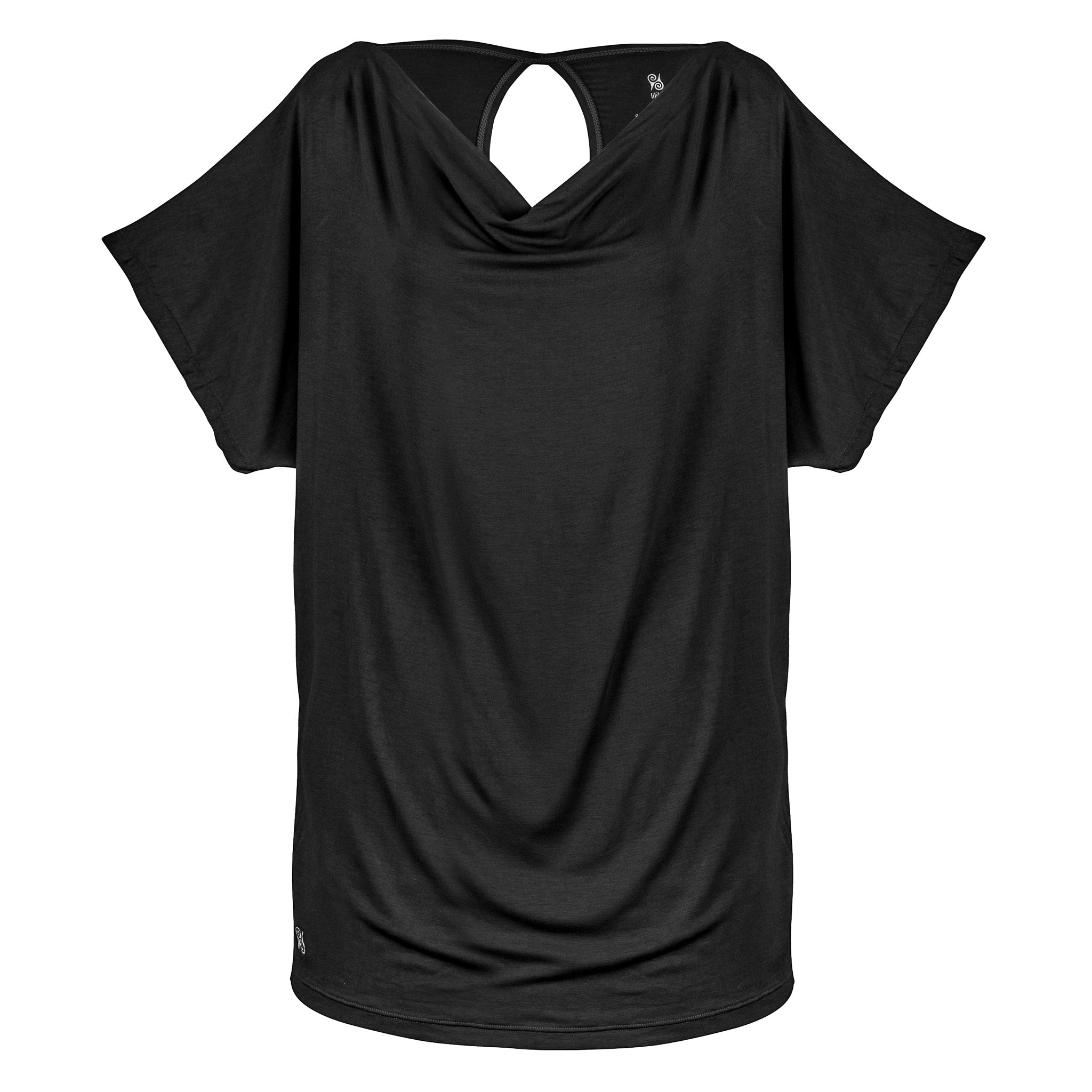 Yoga Shirt Damen aus Bambus Mix - Waterfall Top short Black NEU