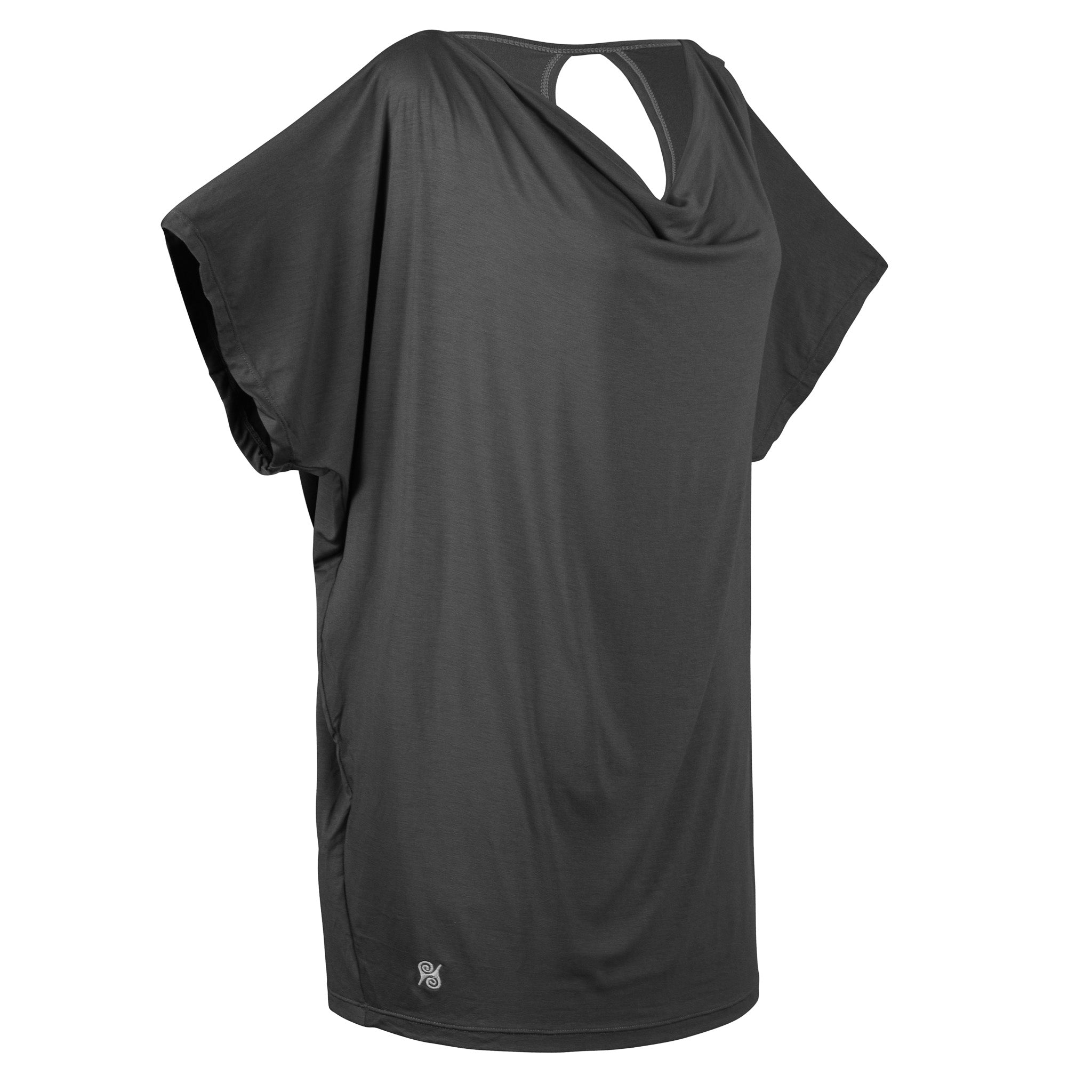 Yoga Shirt Women made of Bamboo Mix - Waterfall Top short Grey NEW