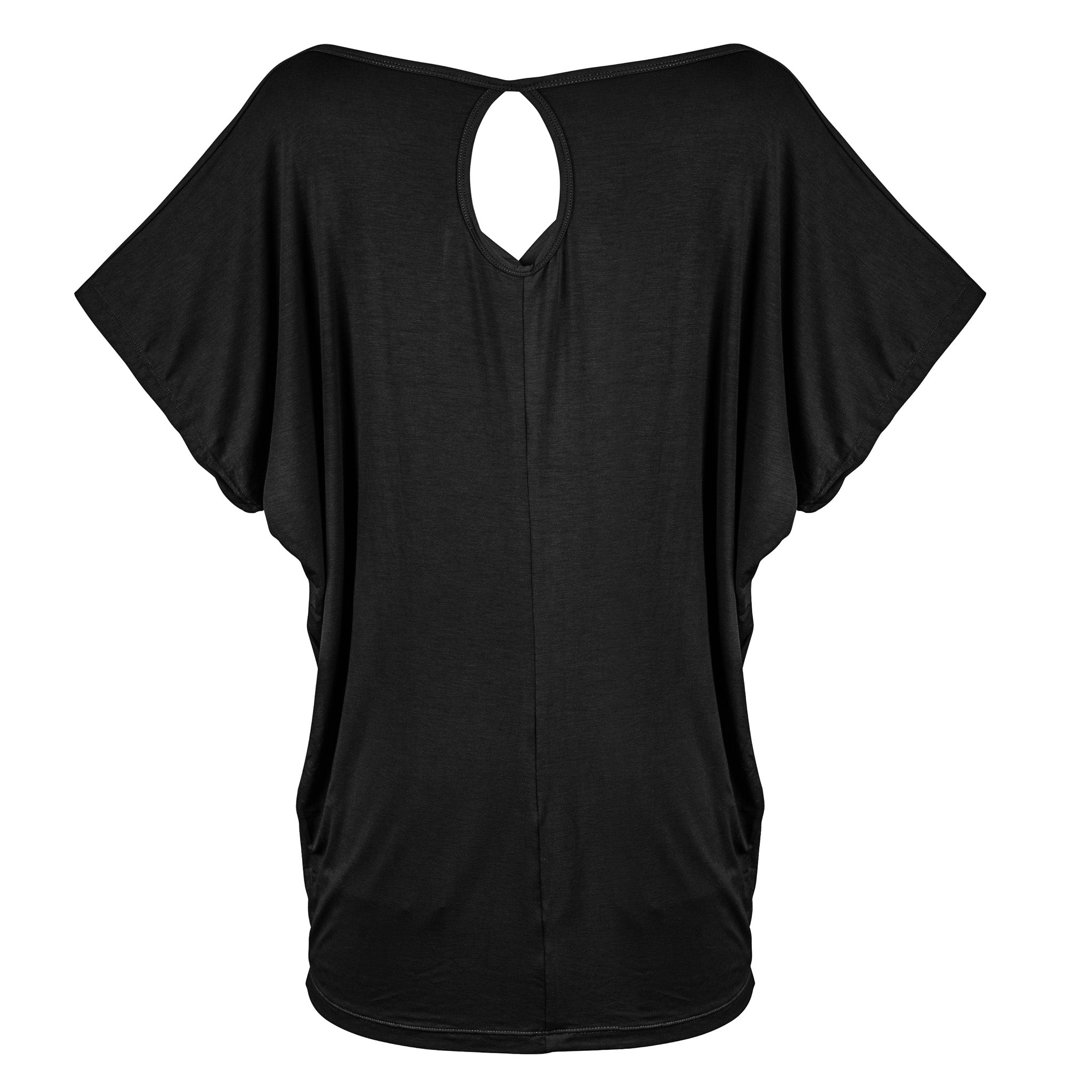Yoga Shirt Damen aus Bambus Mix - Waterfall Top Short Black