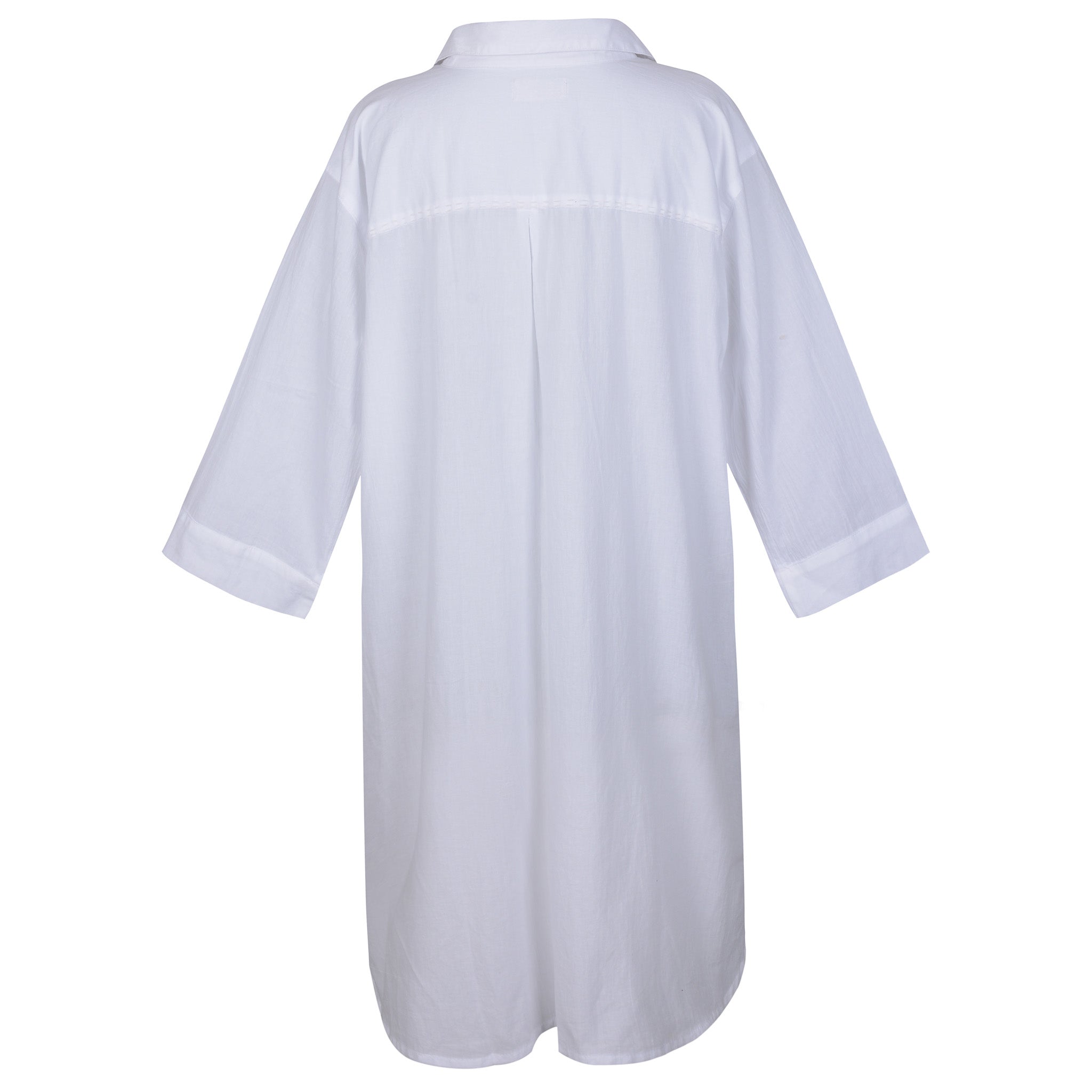 Women's cotton blend shirt - Summer Breeze White
