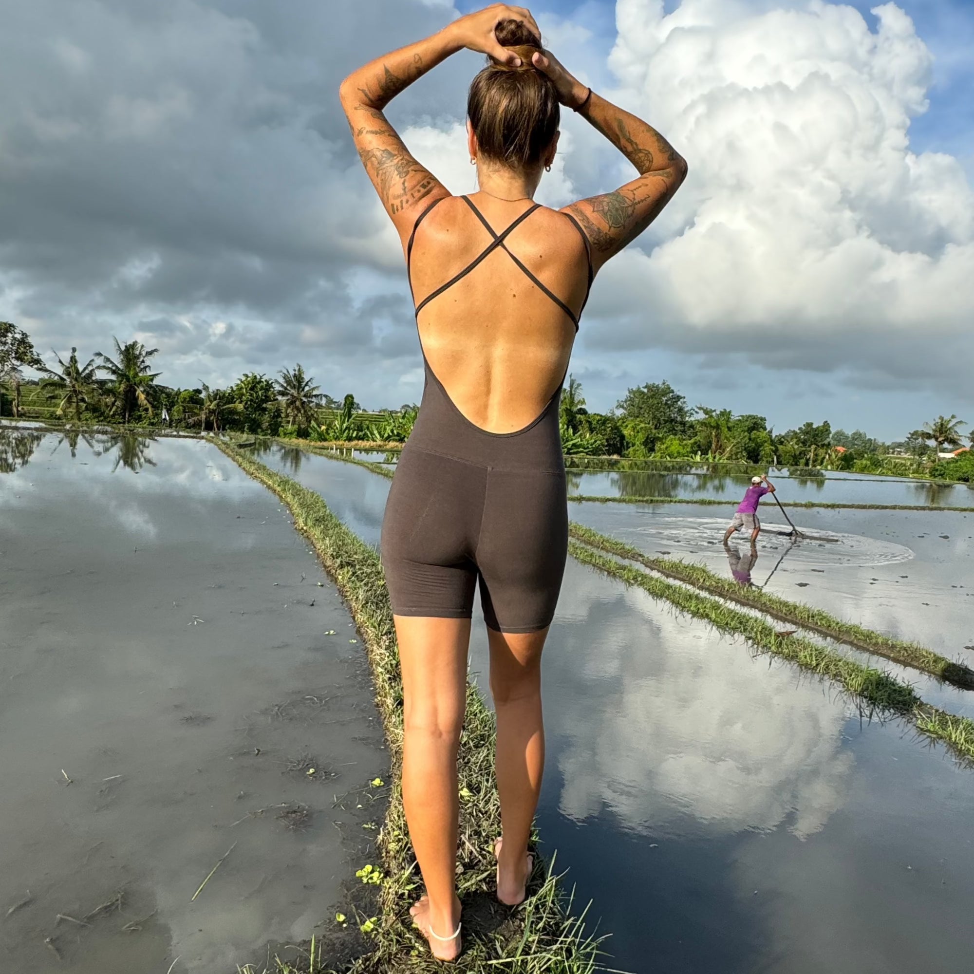 Women's jumpsuit made of bamboo mix - Salty Chocolate (standard material)
