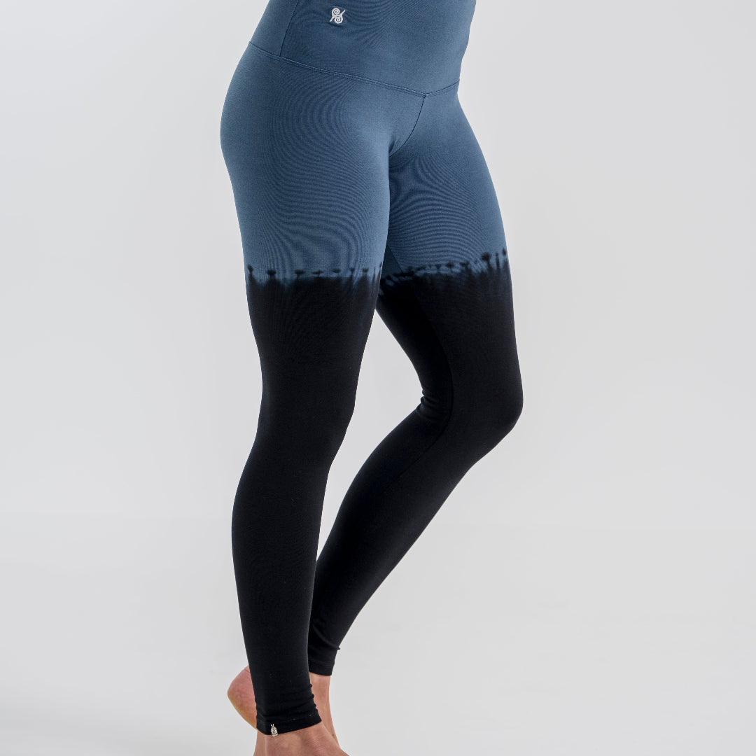Women's Bamboo Blend Yoga Leggings - Overknee Petrol !LIMITED EDITION! (Standard Material)