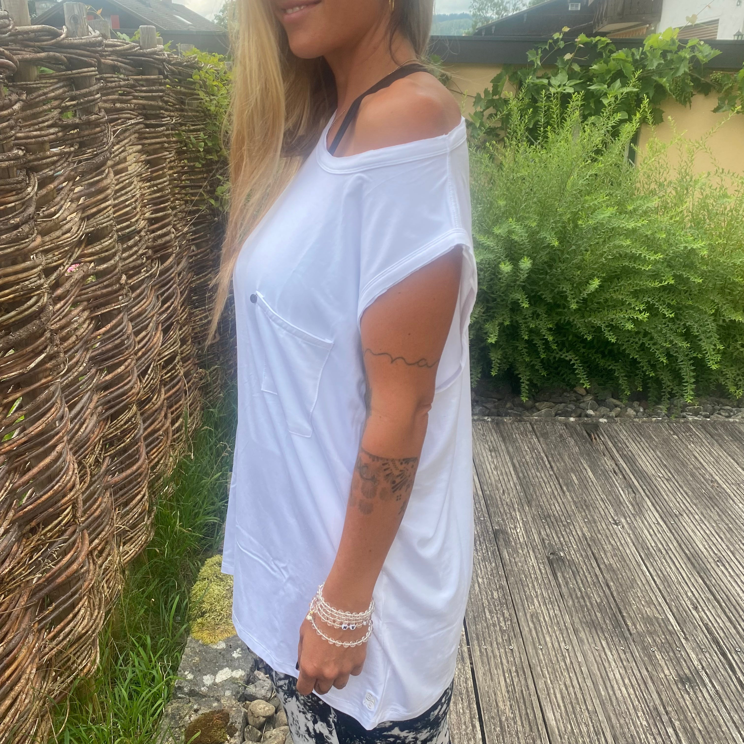 Yoga Shirt Damen aus Eukalyptus Mix - Oversize Tank Top Weiß