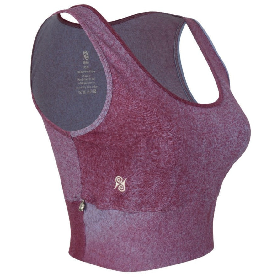 Yoga Top Damen aus Bambus Mix - Blueberry Icecream NEU