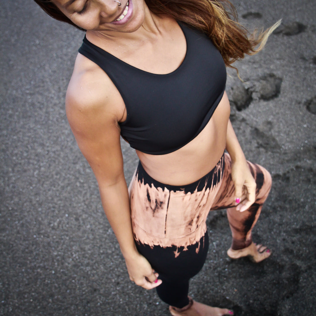 Yoga BH aus Bambus Mix - Criss Cross Black