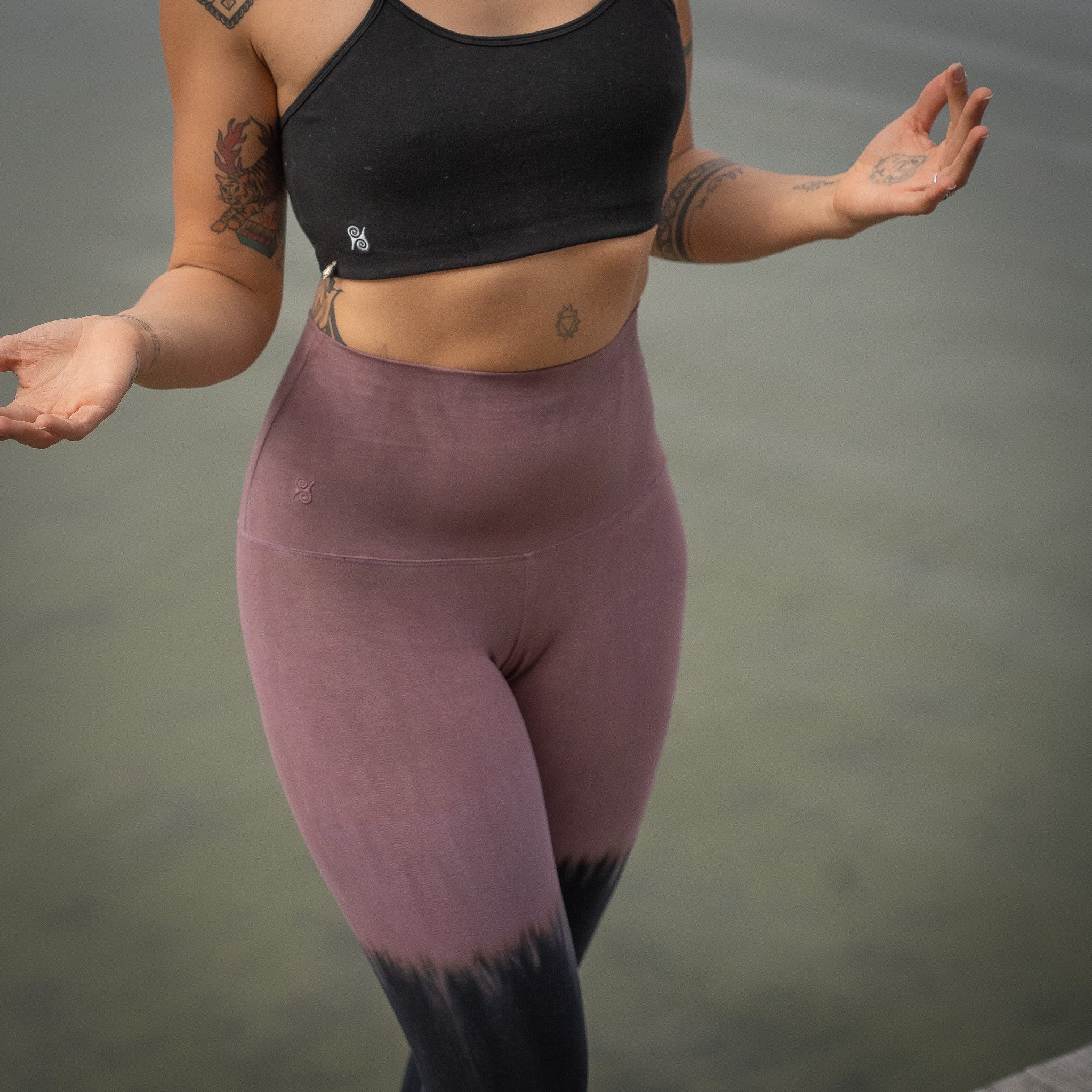 Yoga Leggings Damen aus Bambus Mix - Overknee Aubergine !LIMITED EDITION! (Standard Material)