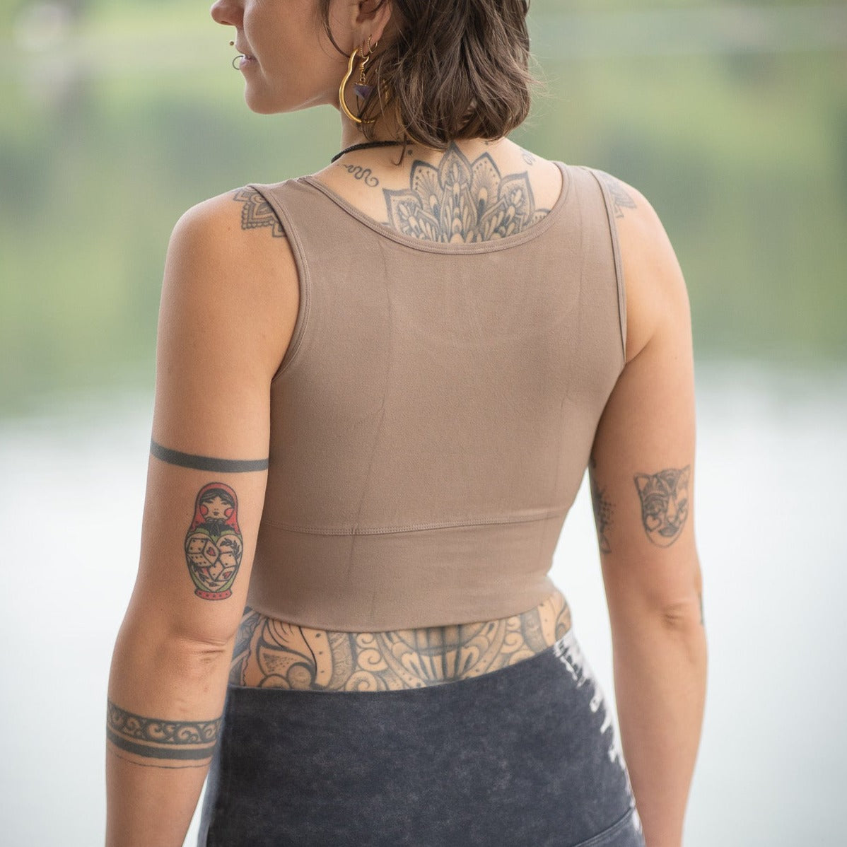 Yoga Top Damen aus Bambus Mix - Snug Top Cappuccino