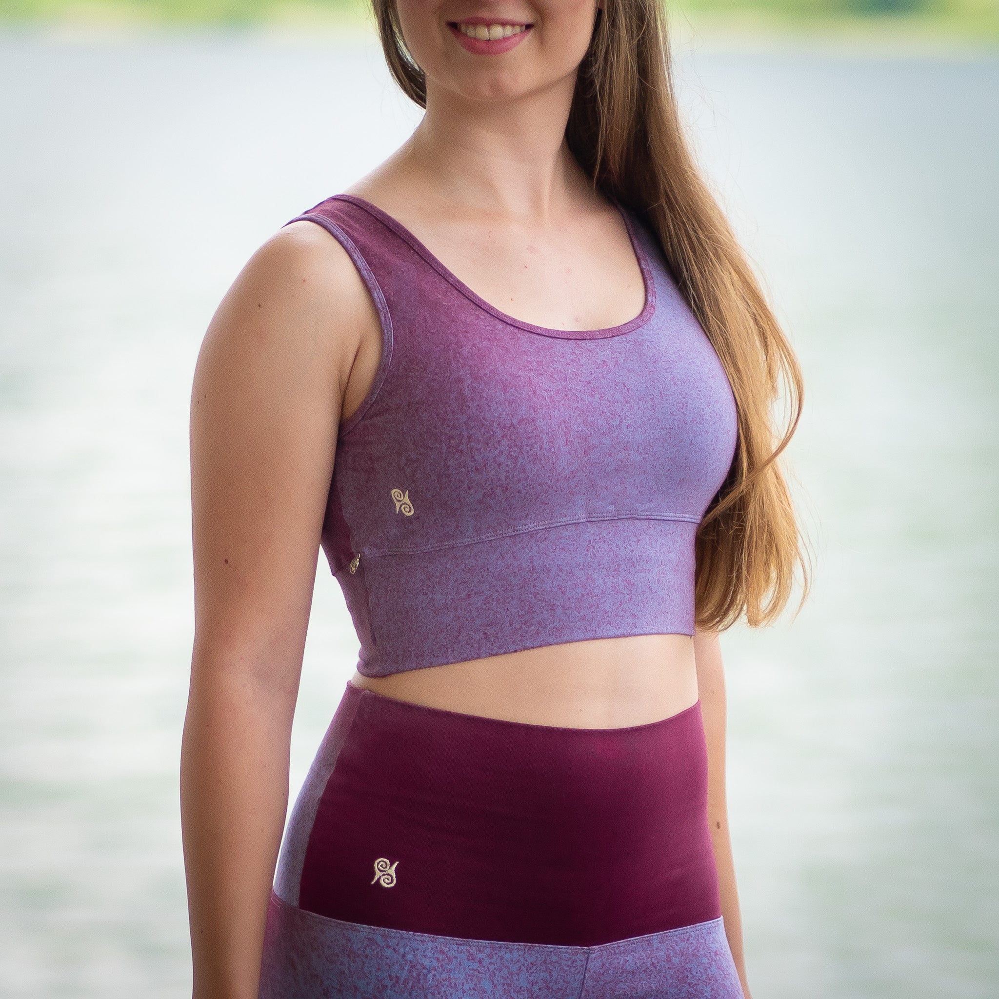 Yoga Top Damen aus Bambus Mix - Blueberry Icecream NEU