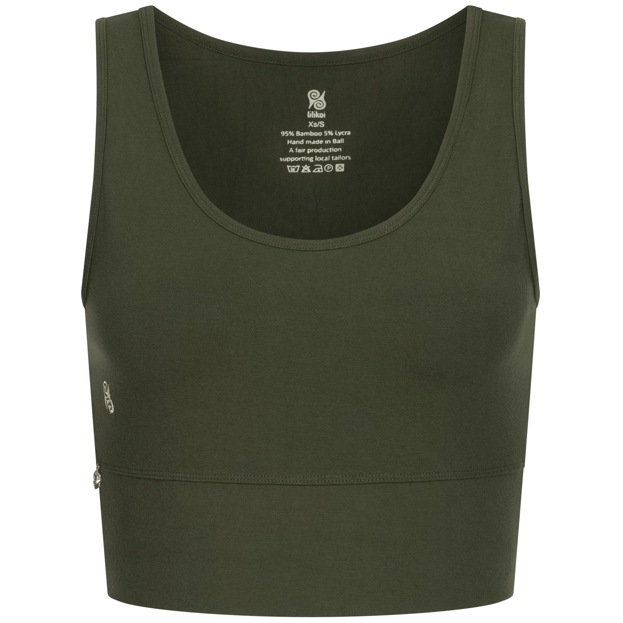 Yoga Top Damen aus Bambus Mix - Snug Top Moosgrün