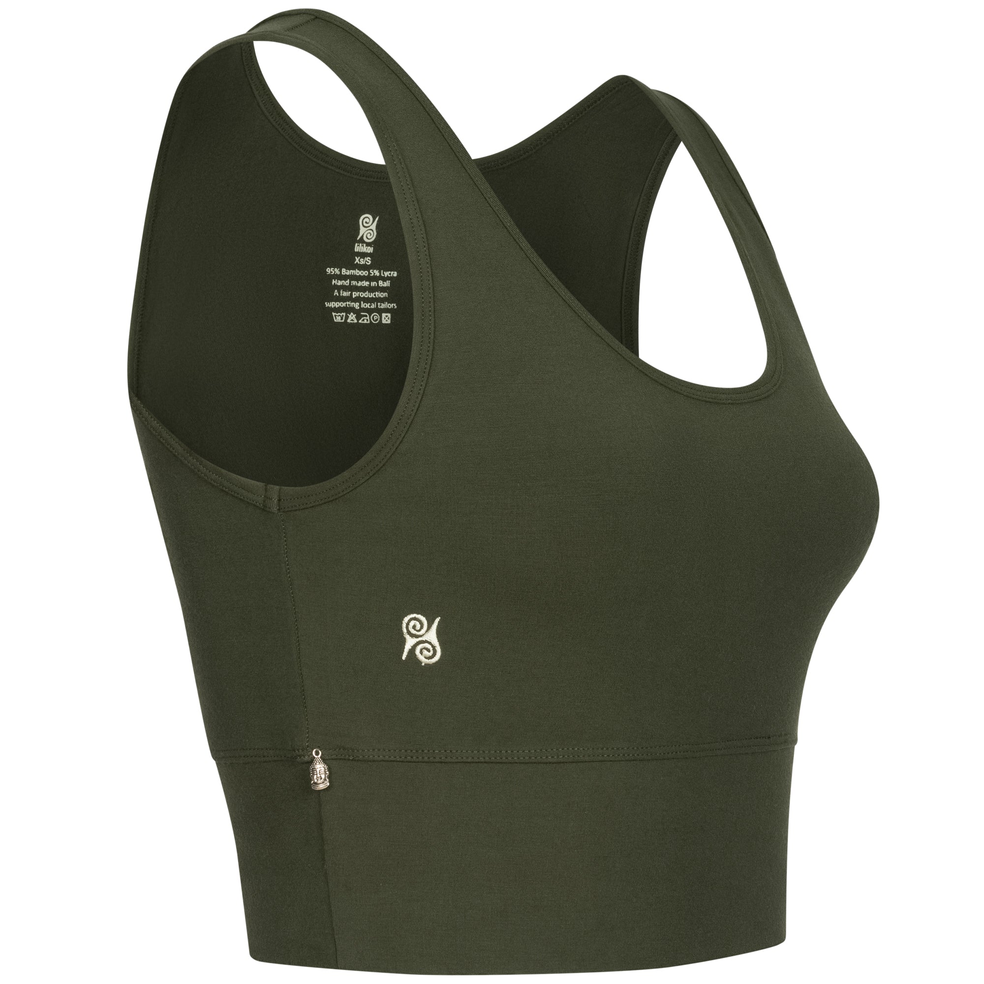 Yoga Top Damen aus Bambus Mix - Snug Top Moosgrün