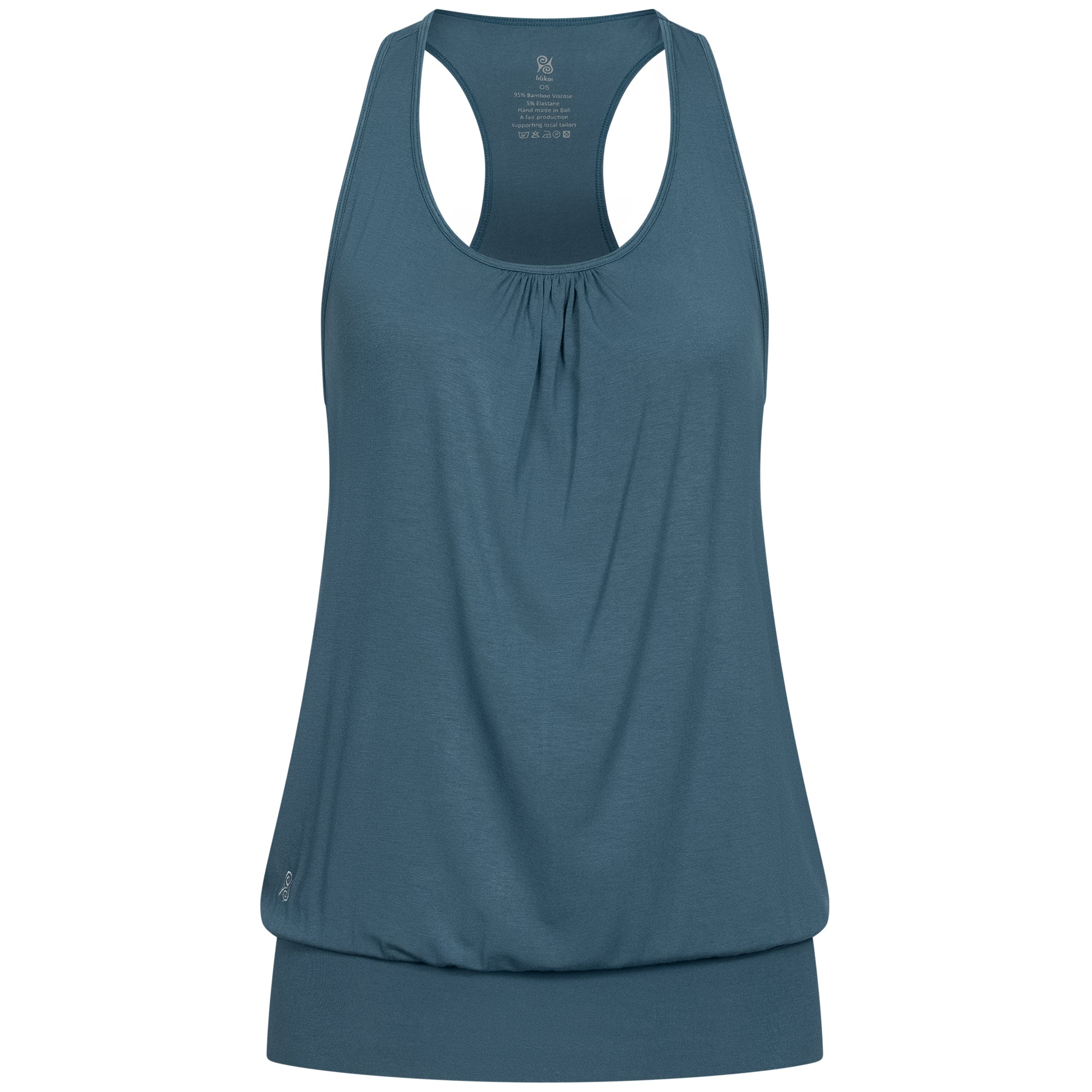 Yoga Top Damen aus Bambus Faser - Cute Shirt Petrol