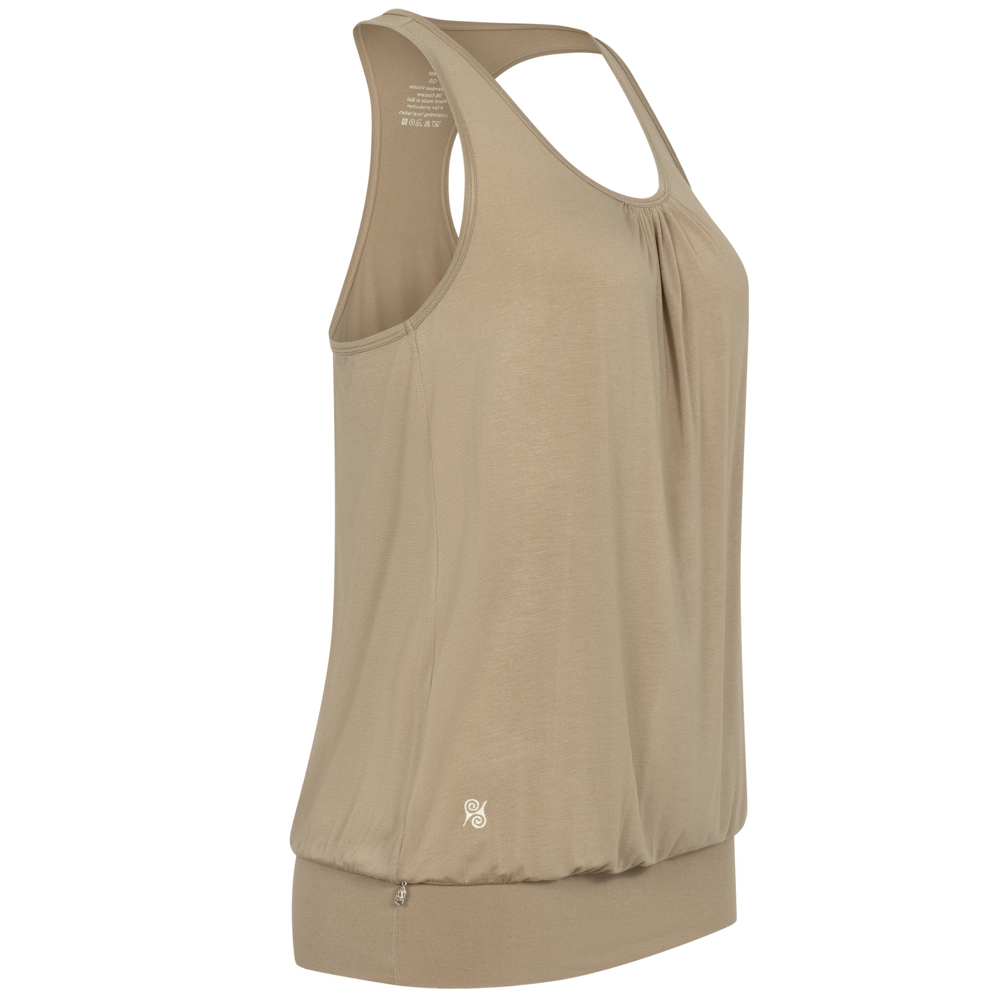 Yoga Top Damen aus Bambus Faser - Cute Shirt Cappuccino