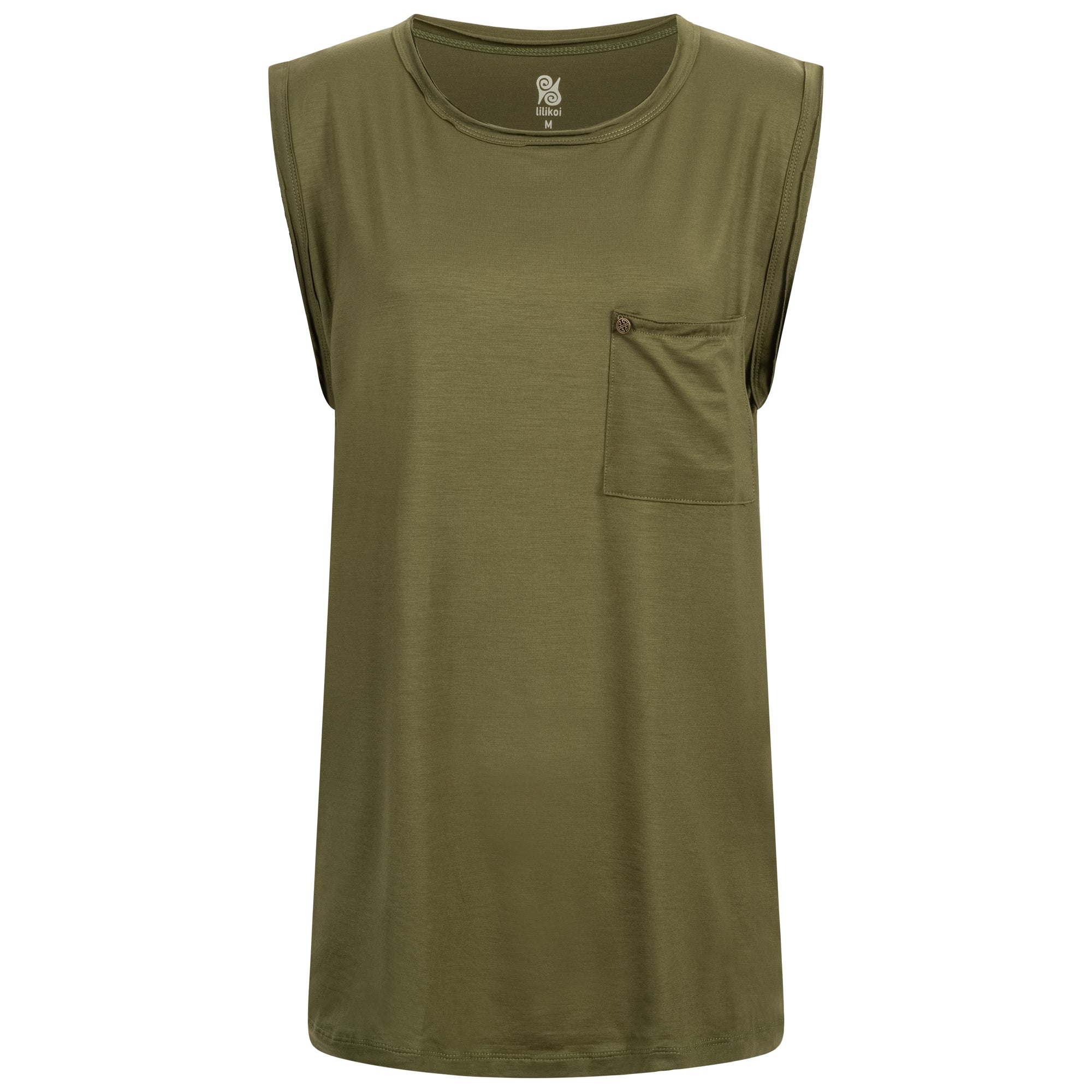 Yoga Shirt Damen aus Eukalyptus Mix - Oversize Tank Top Olivgrün