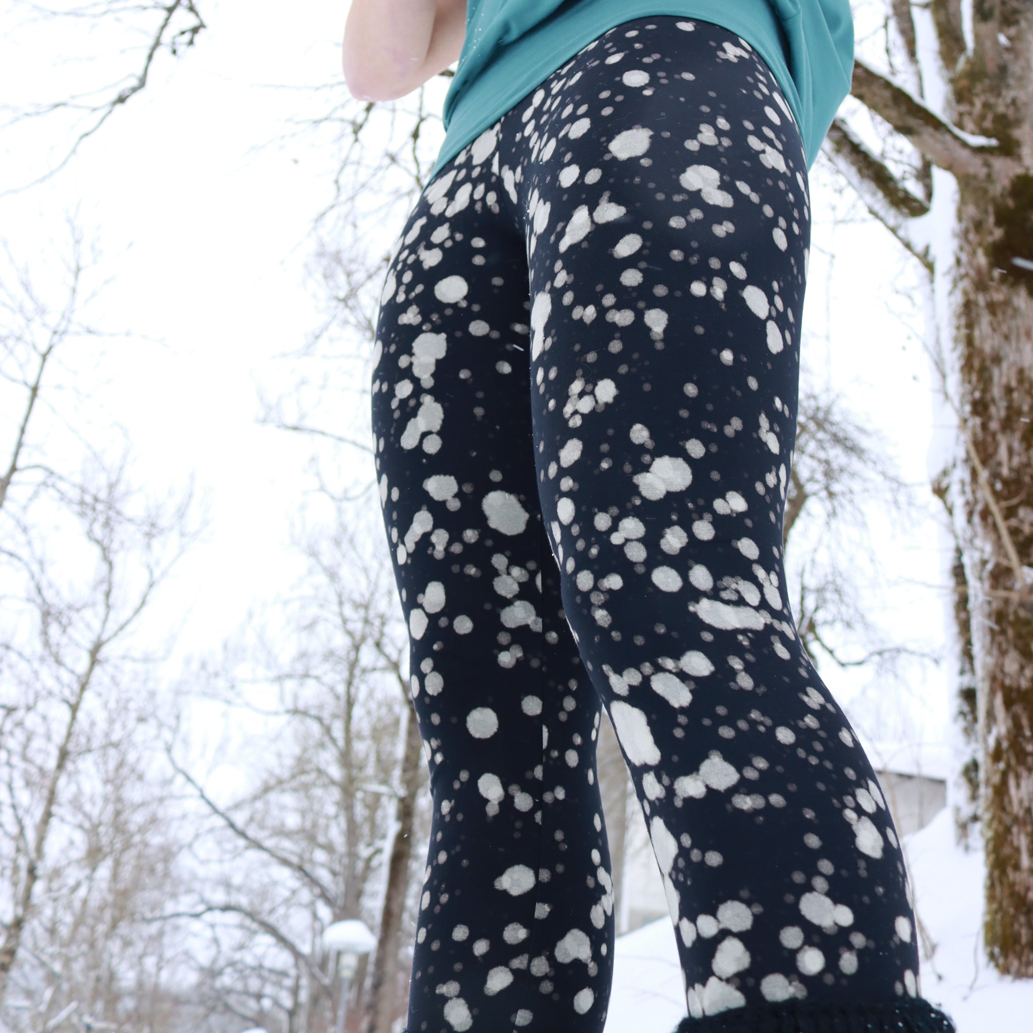 Yoga Leggings Damen aus Bambus Mix - Snowflake (Standart Material)