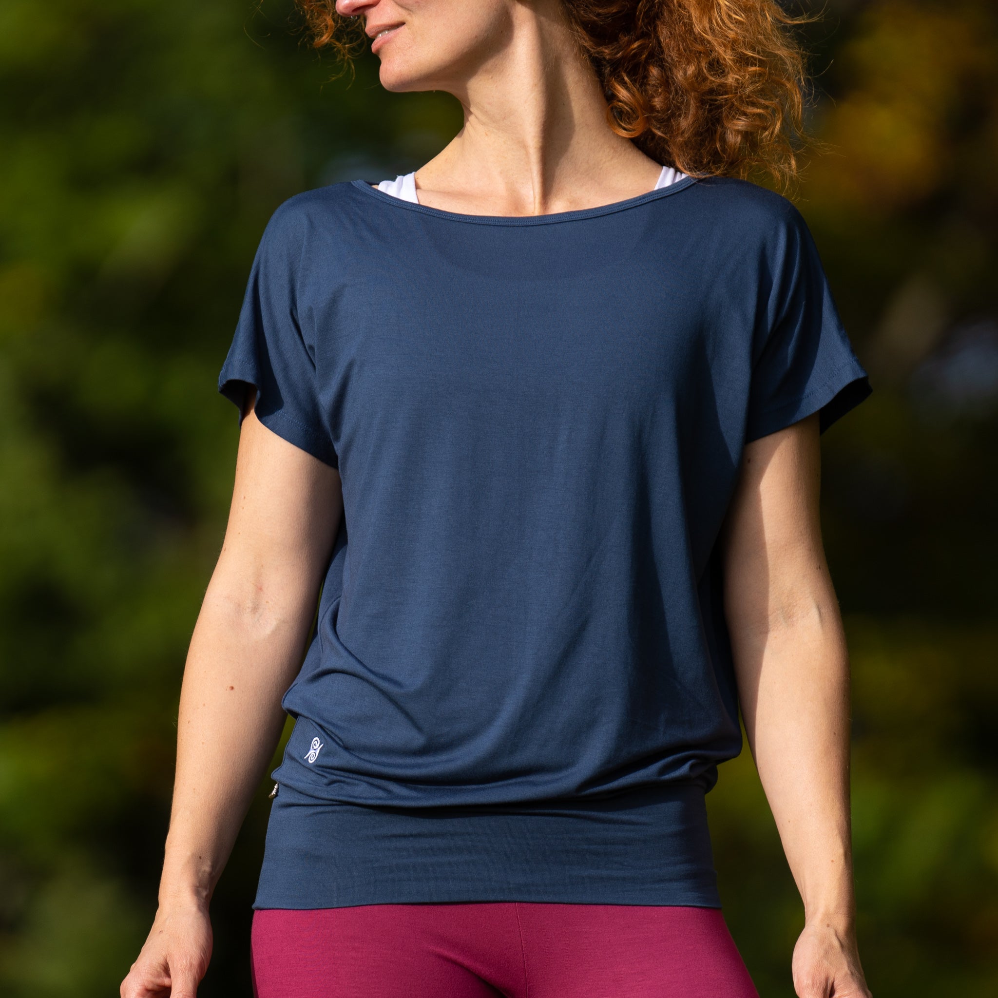 Yoga Shirt Damen aus Bambus Faser - Petrol