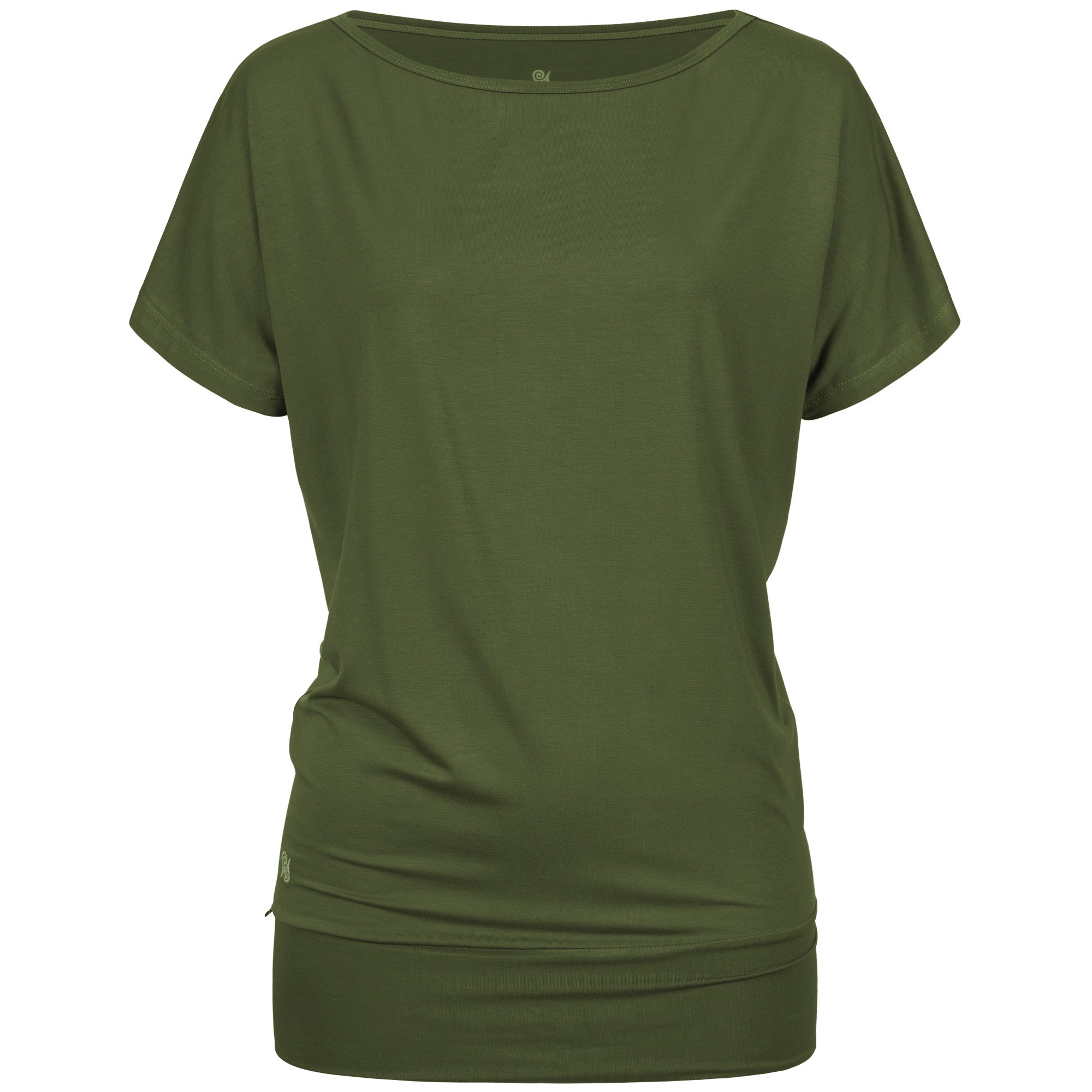 Yoga Shirt Damen aus Bambus Faser - Moosgrün