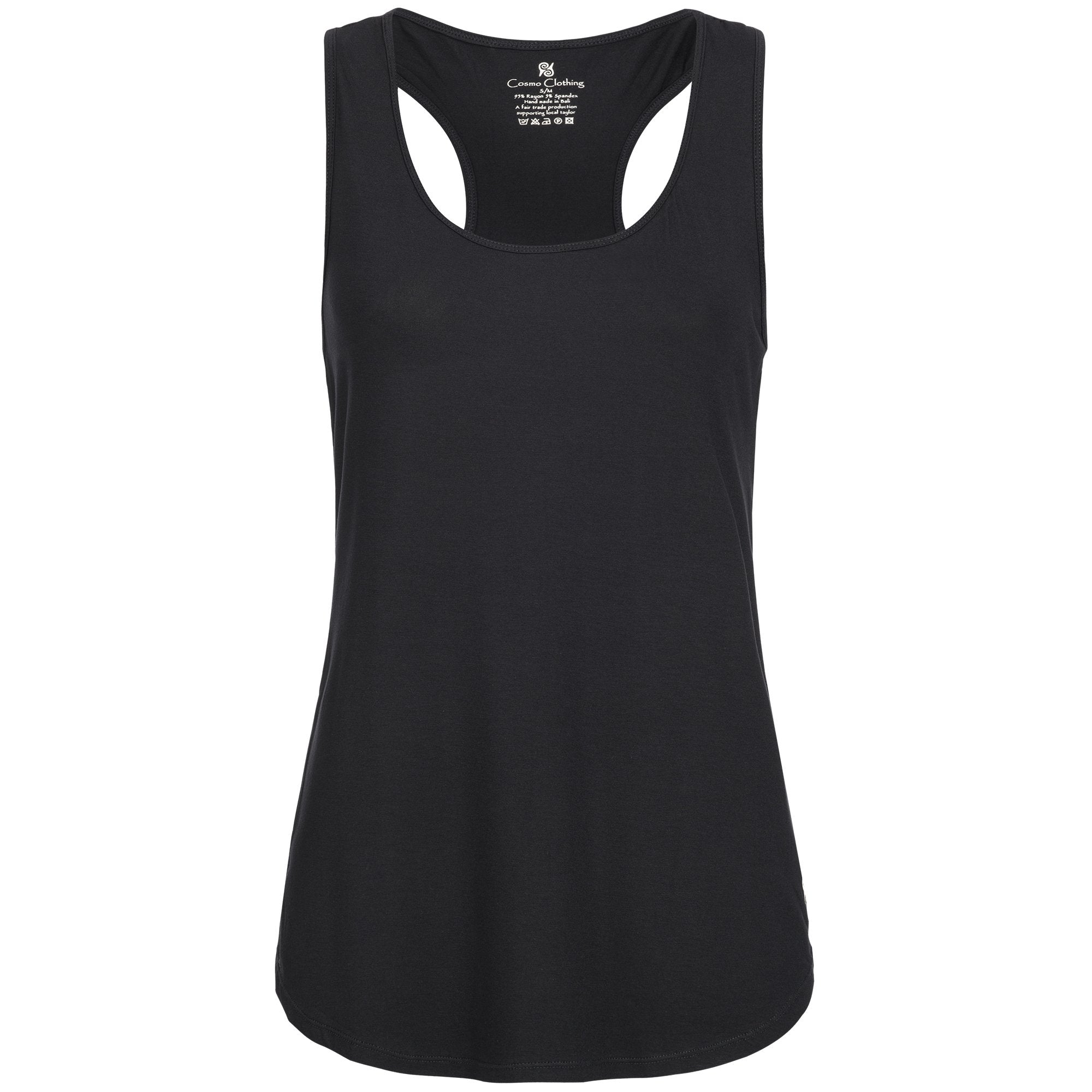 Yoga Shirt Damen aus Bambus Faser - Klassik Top Schwarz