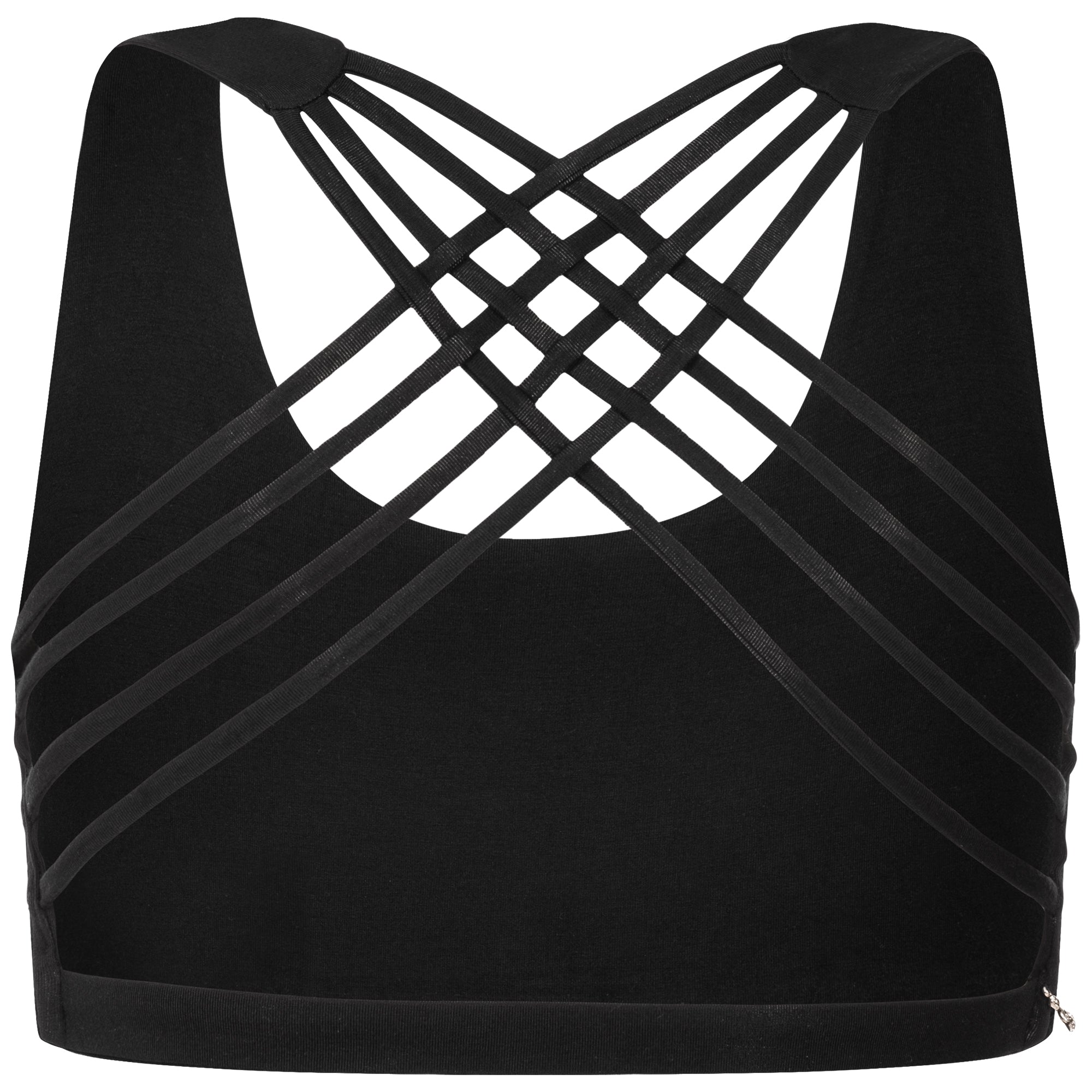 Yoga BH aus Bambus Mix - Criss Cross Schwarz