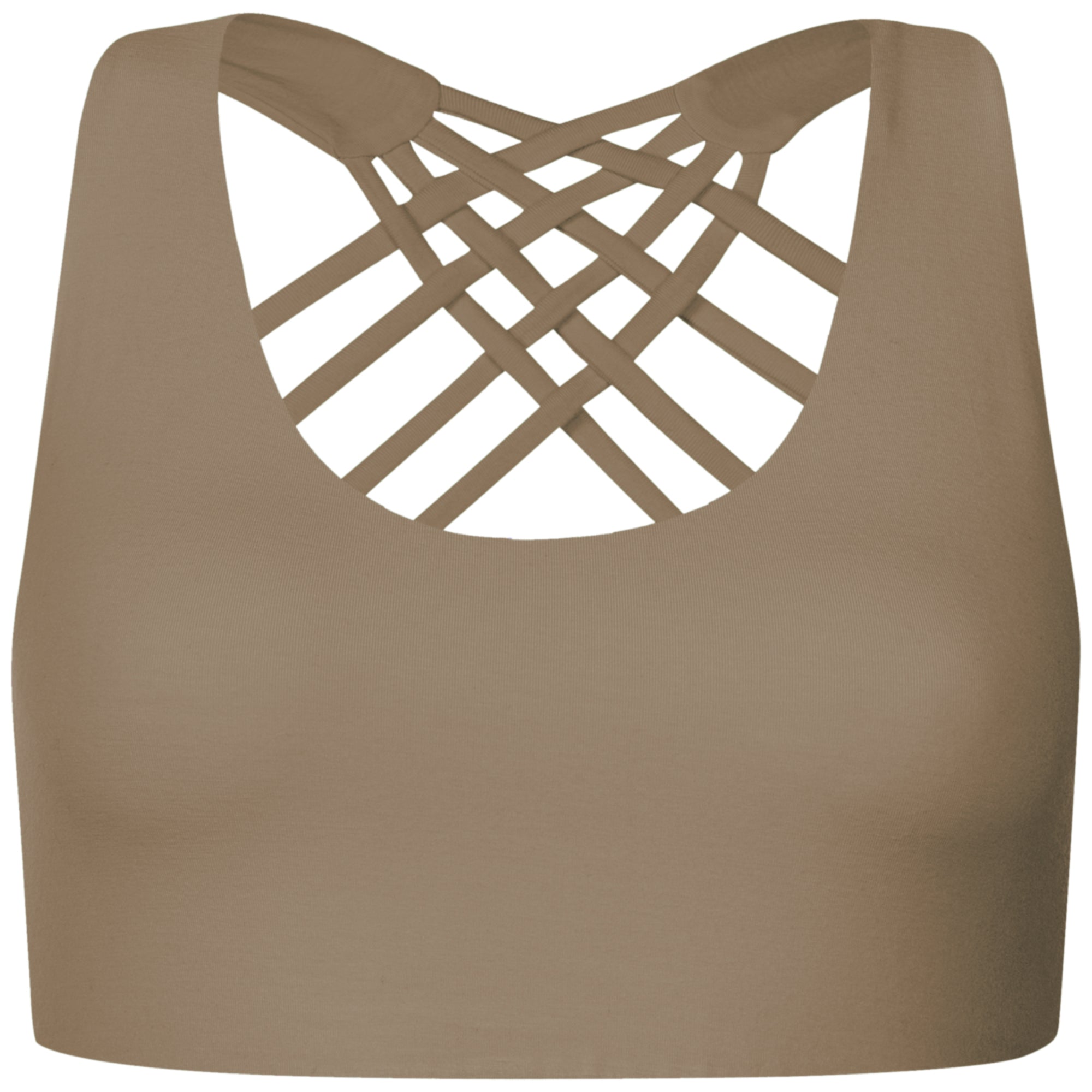 Yoga BH aus Bambus Mix - CrissCross Cappuccino