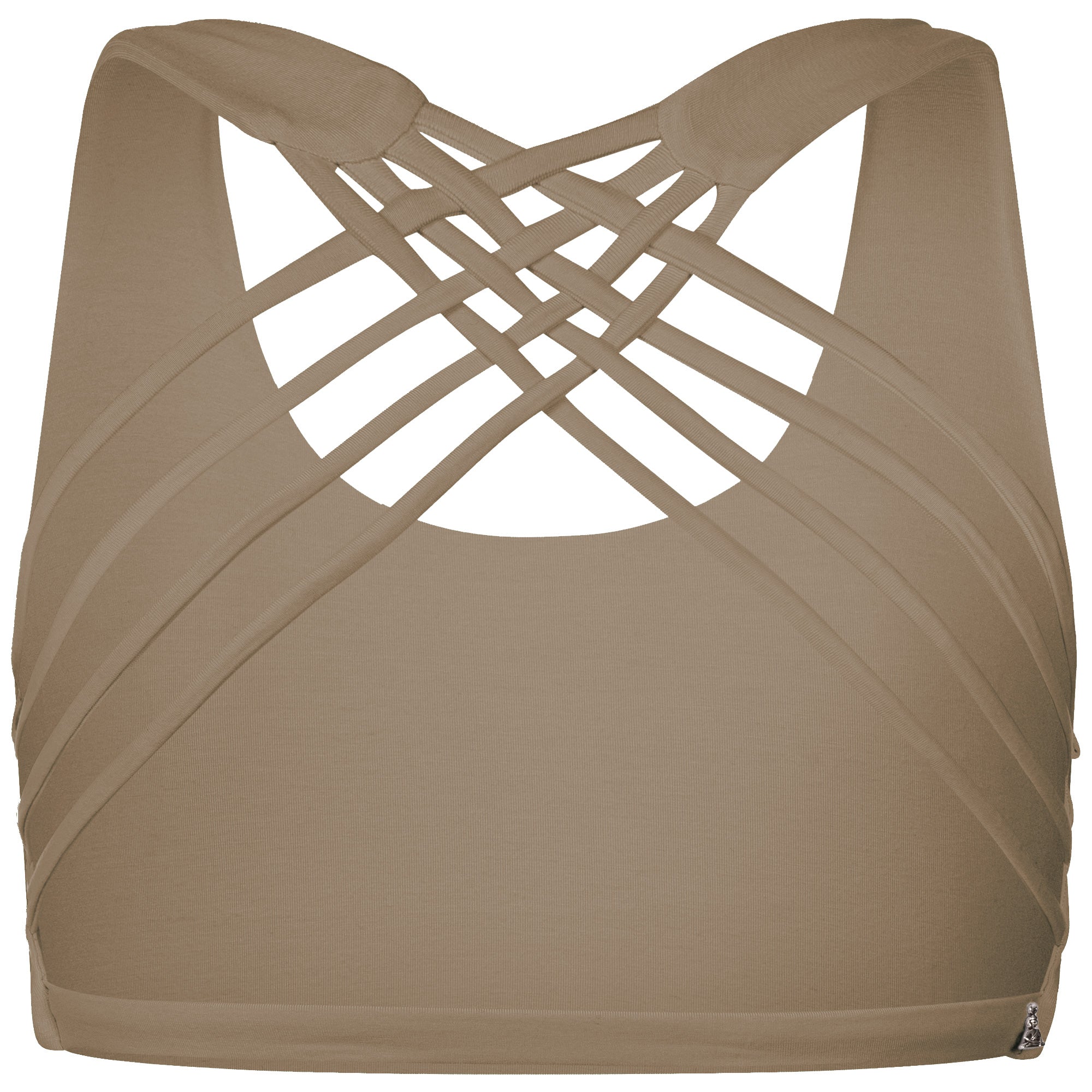 Yoga BH aus Bambus Mix - CrissCross Cappuccino